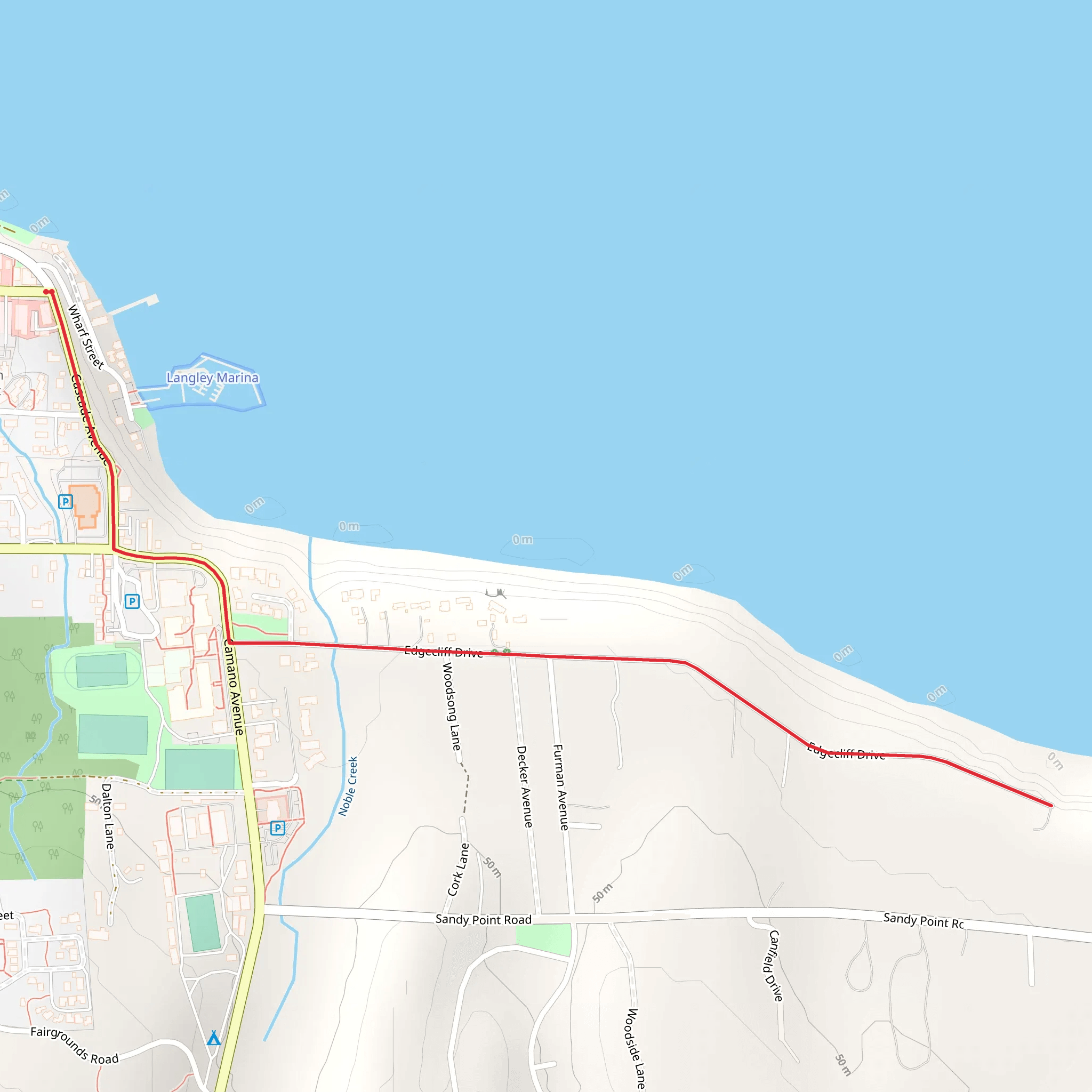 Edgecliff Drive mobile static map