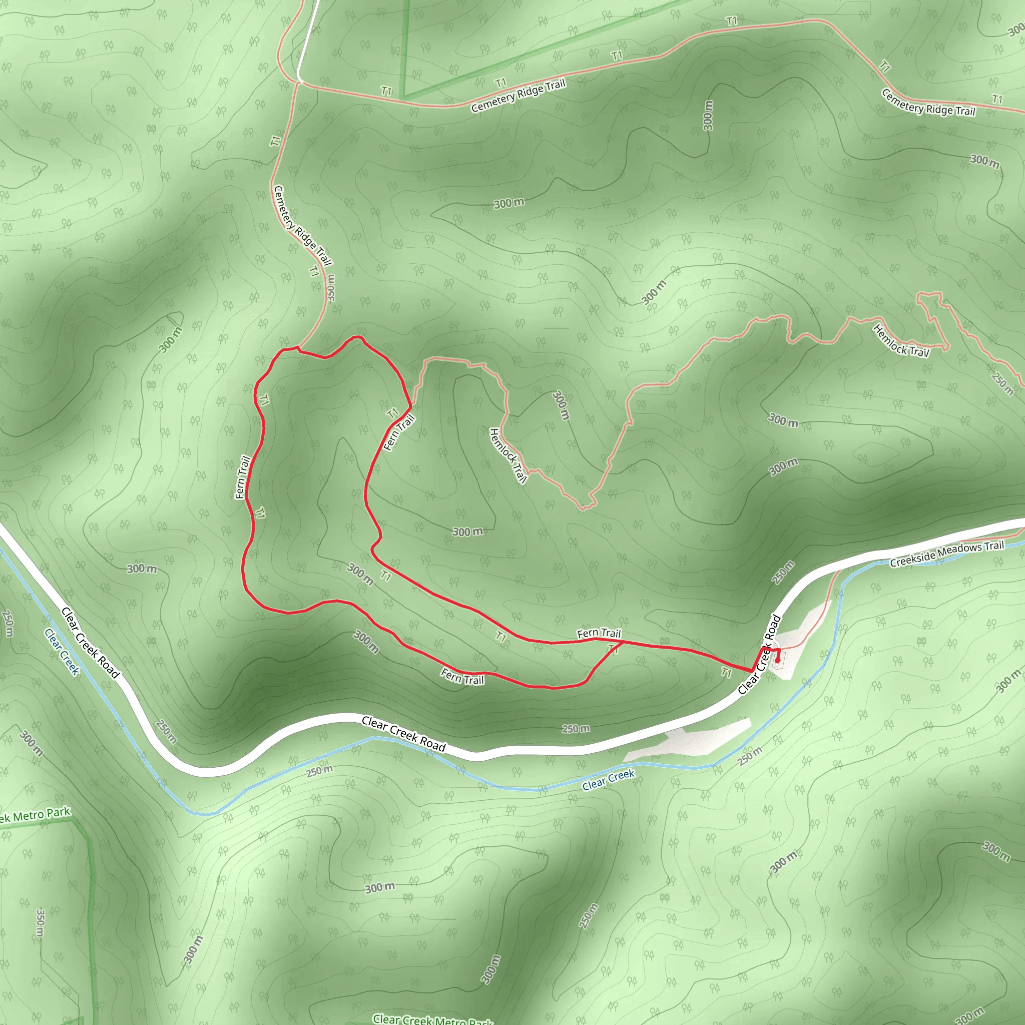 Clear Creek Metro Park - Fern Trail mobile static map