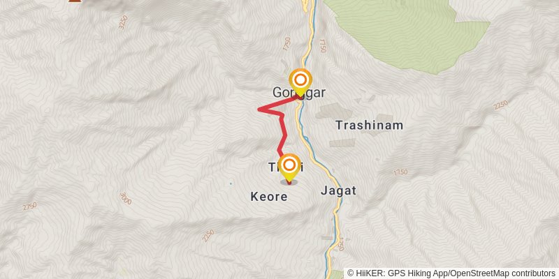 Great Himalayan Trail stage 28 Map