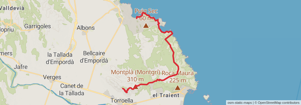 GR 92 Sendero del Mediterráneo Cataluña stage 6 Map