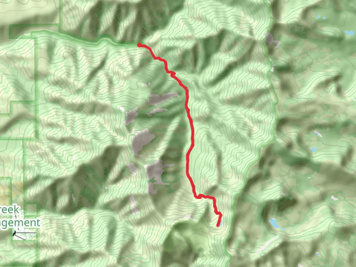 An image depicting the trail High Creek Lake via Mt Naomi Peak Trail and its surrounding area.