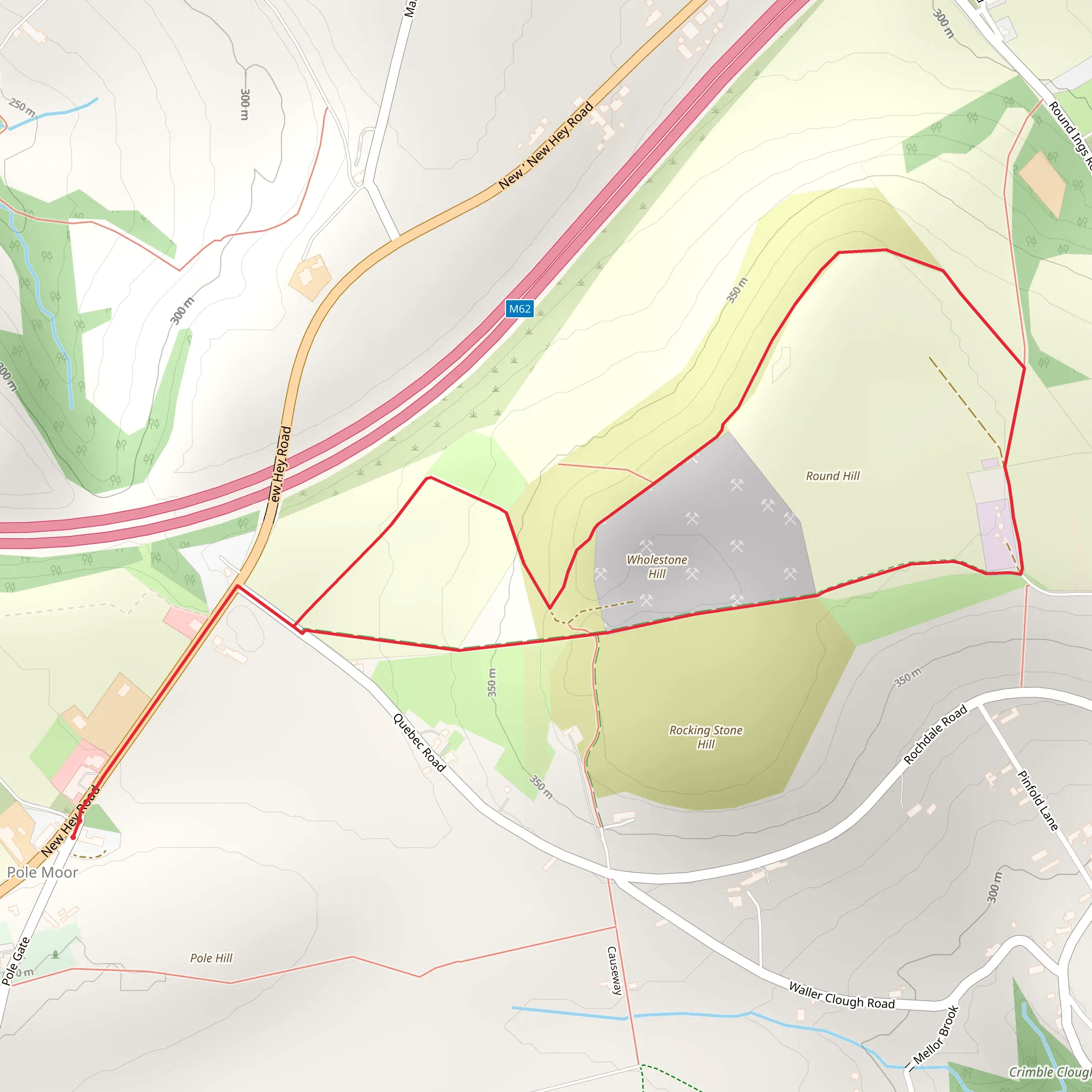 Wholestone Hill Loop mobile static map
