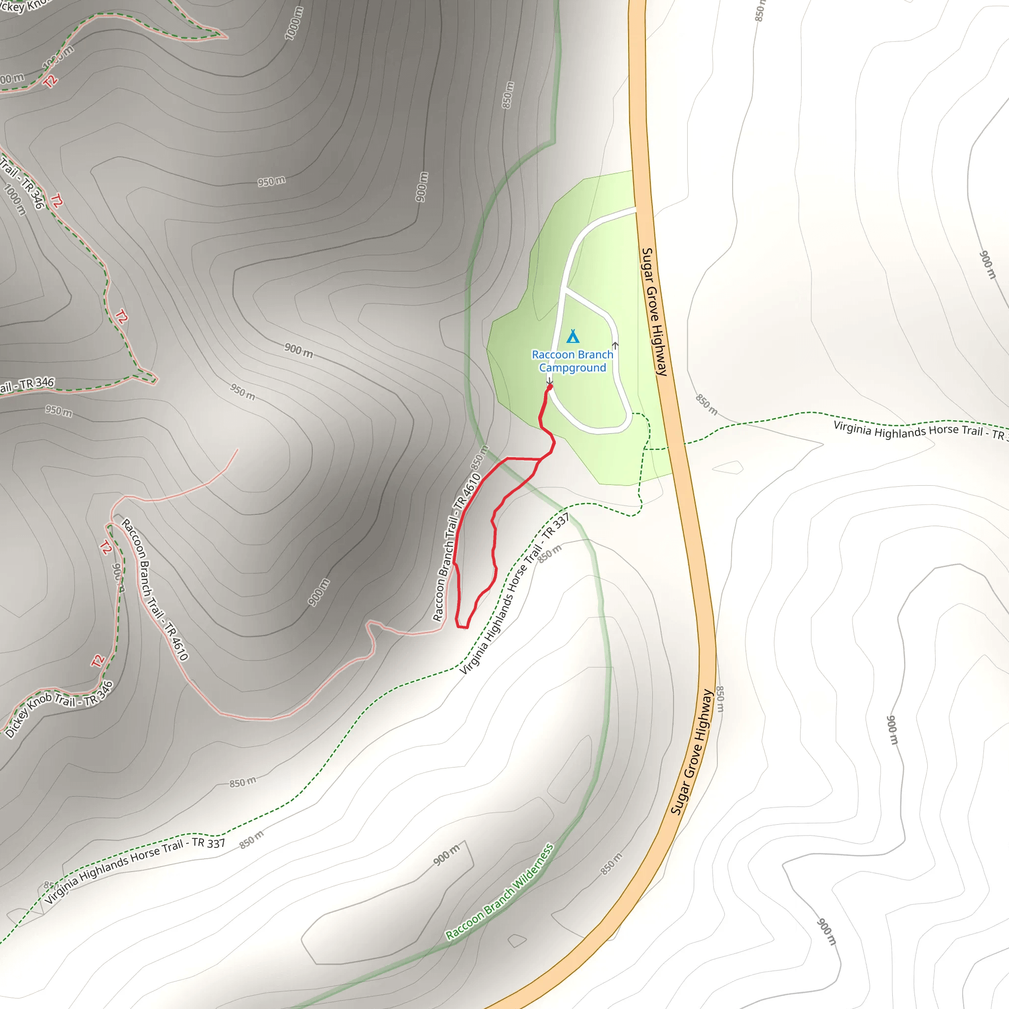 Raccoon Branch Trail mobile static map