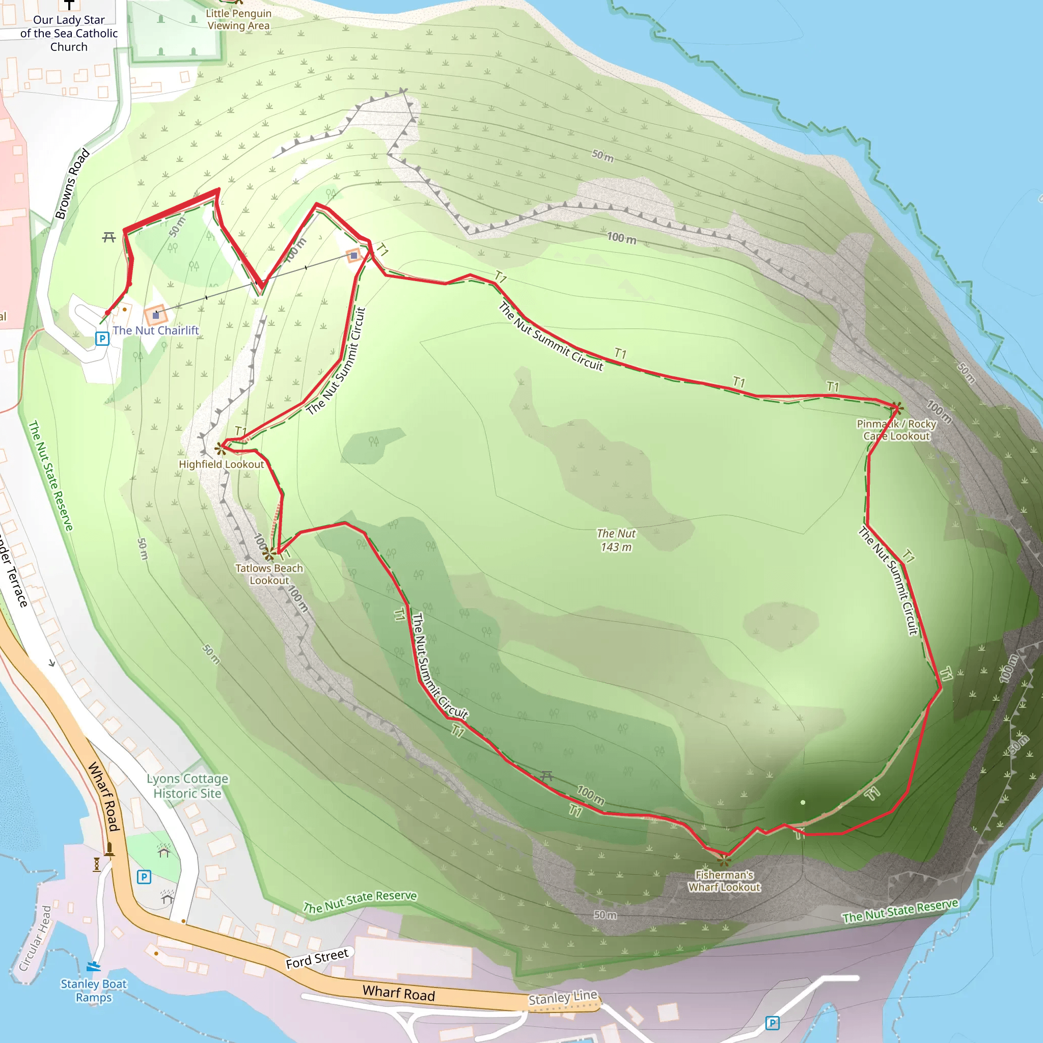 The Nut Circuit Trail mobile static map