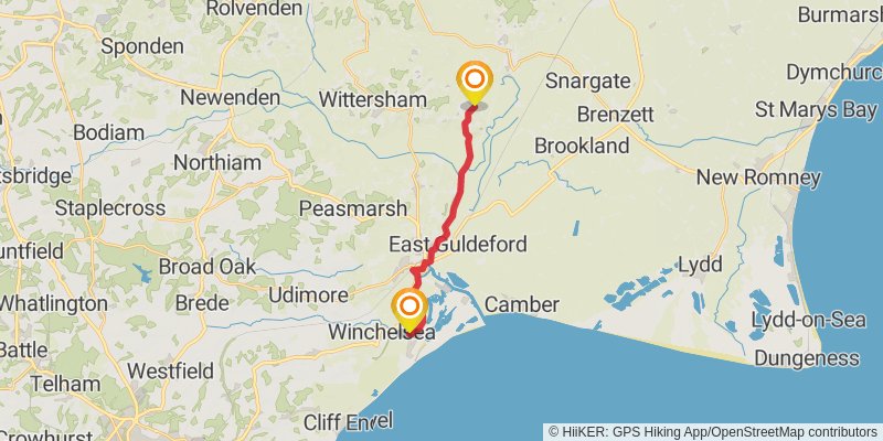 Southampton to Sandwich Walk stage 14 Map