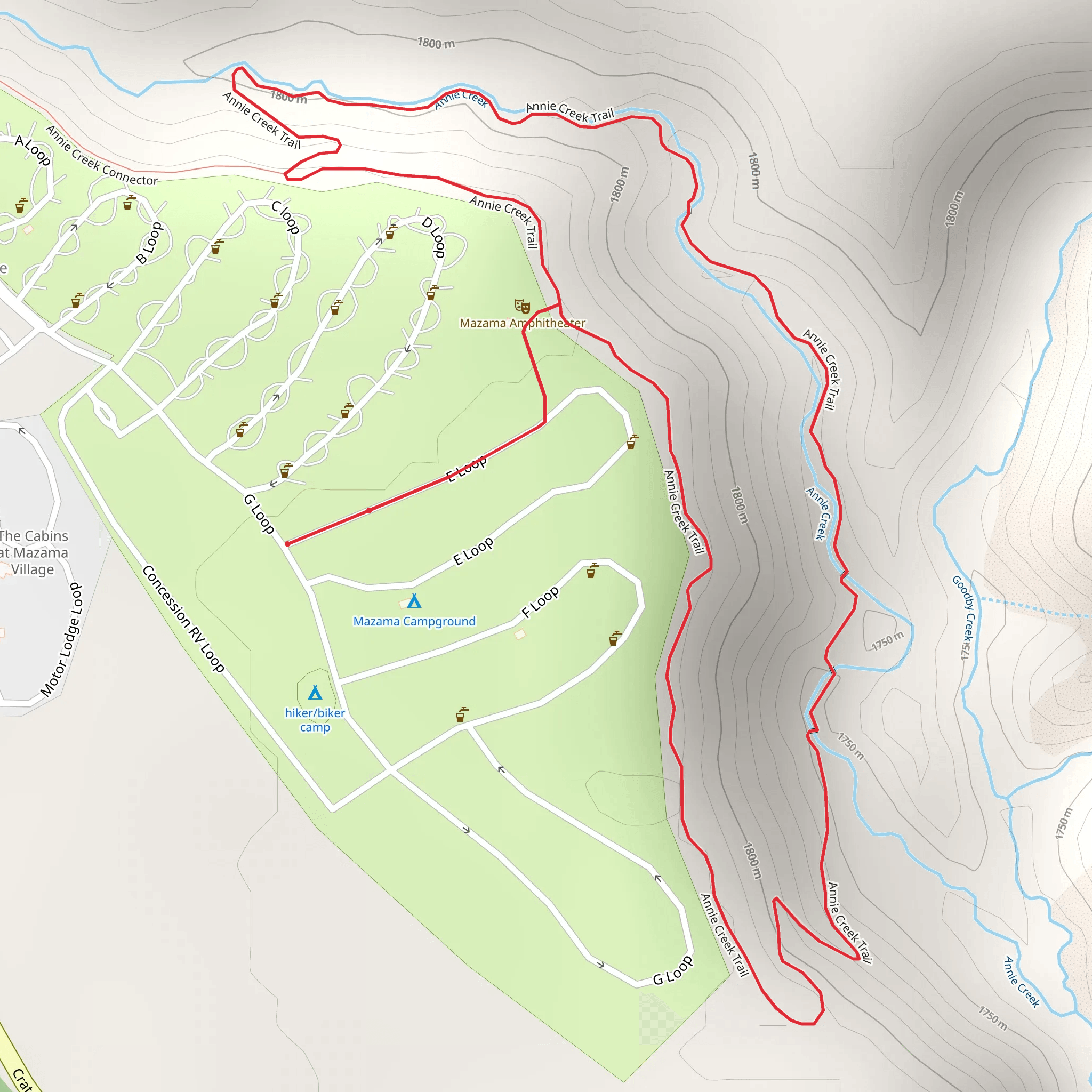 Annie Spring Canyon Trail mobile static map