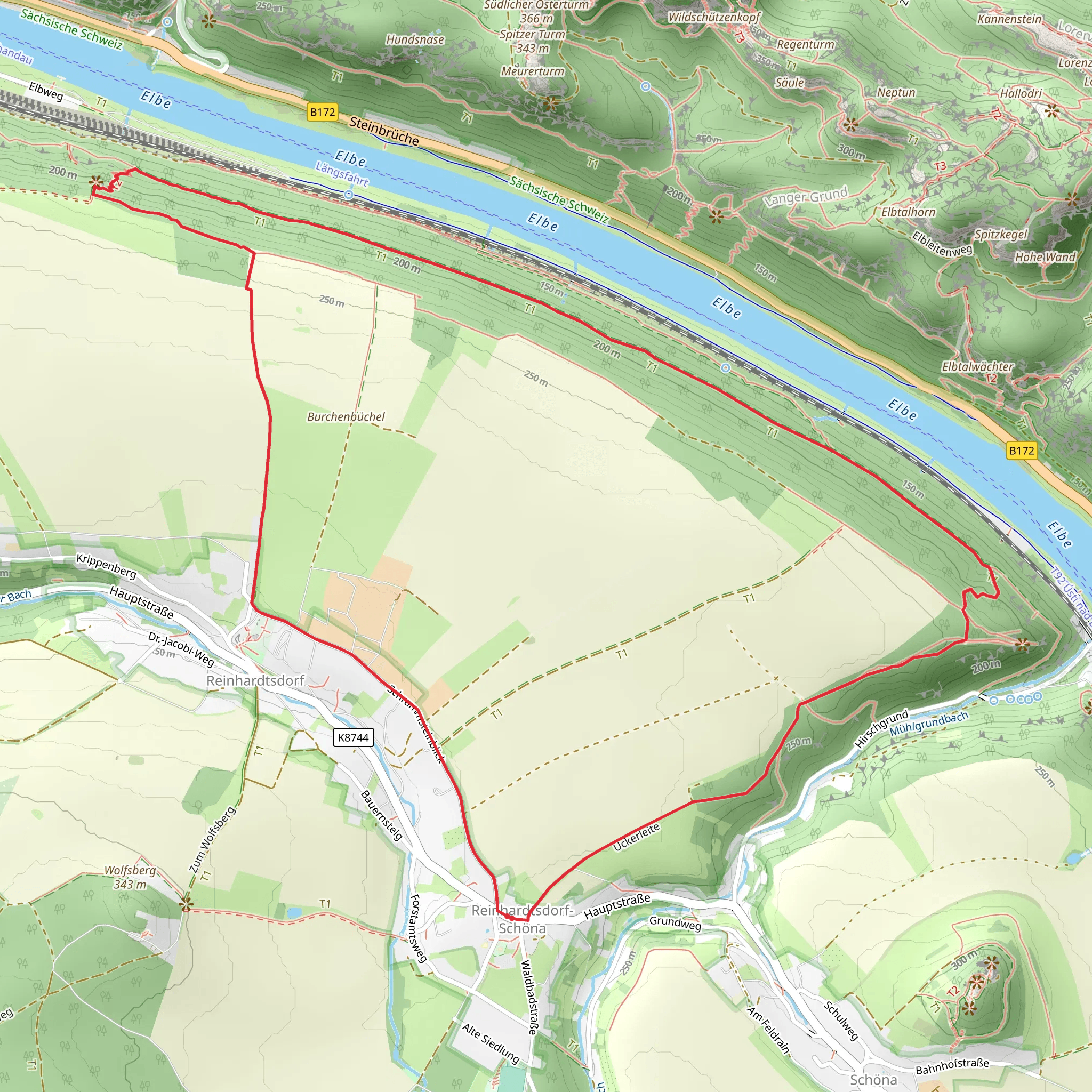 Rundweg Hundskirche mobile static map