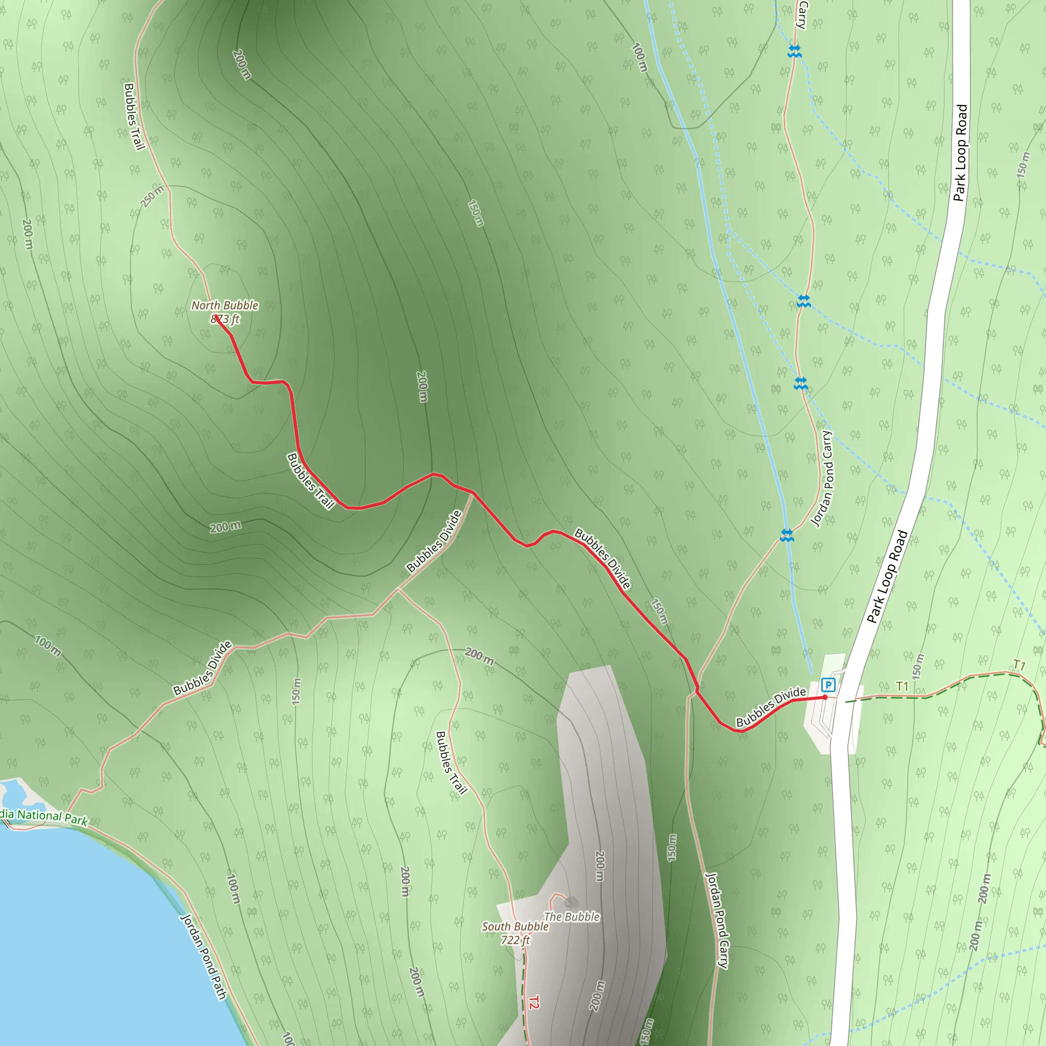 North Bubble Summit Trail mobile static map