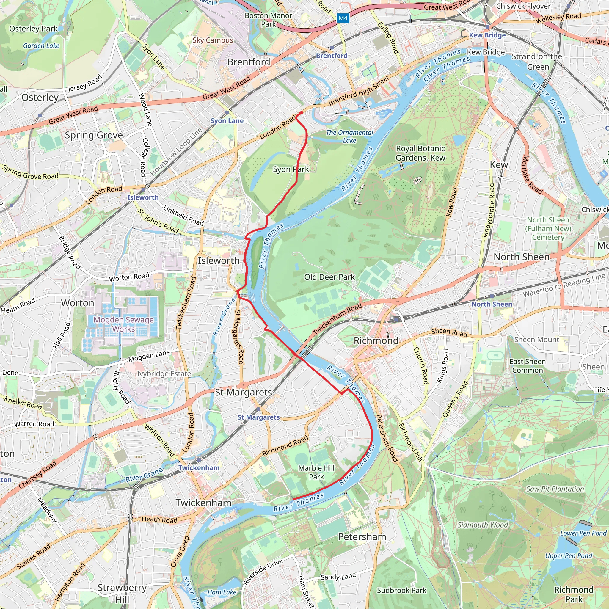 Syon Park and Marble Hill House Walk mobile static map