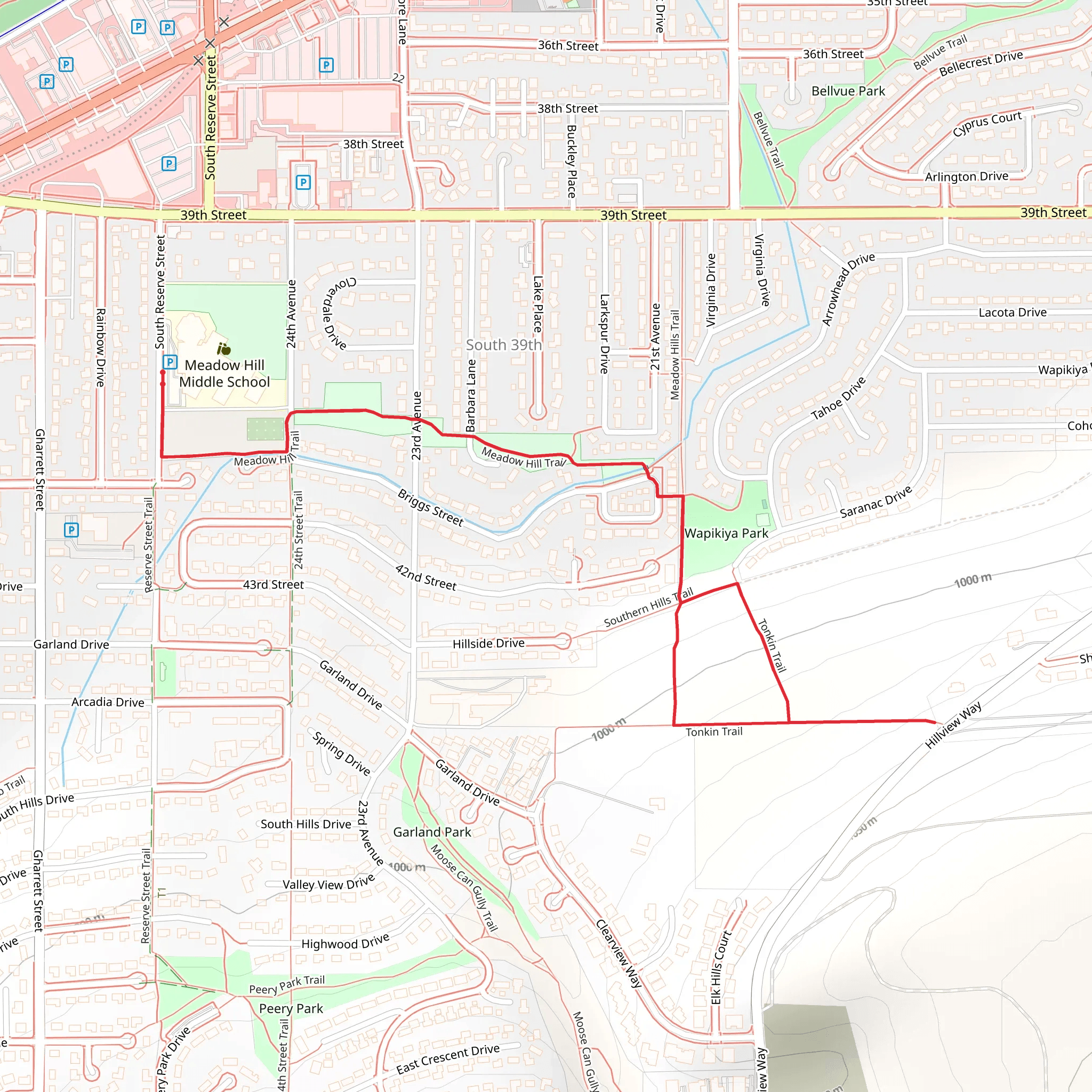 Tonkin Loop via Meadow Hill Trail mobile static map