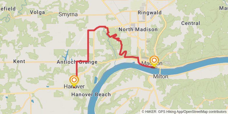 American Discovery Trail South Route - Indiana stage 6 Map