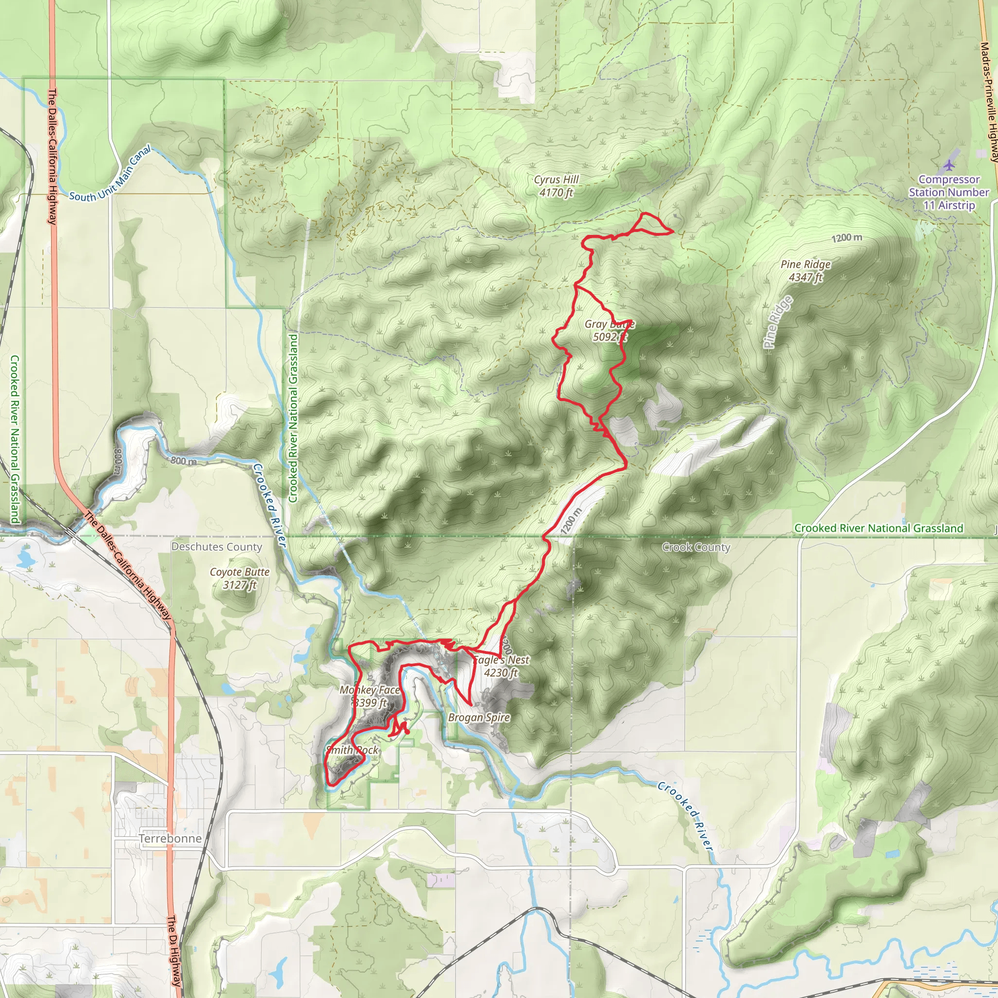 River and Gray Butte Loop Trail mobile static map