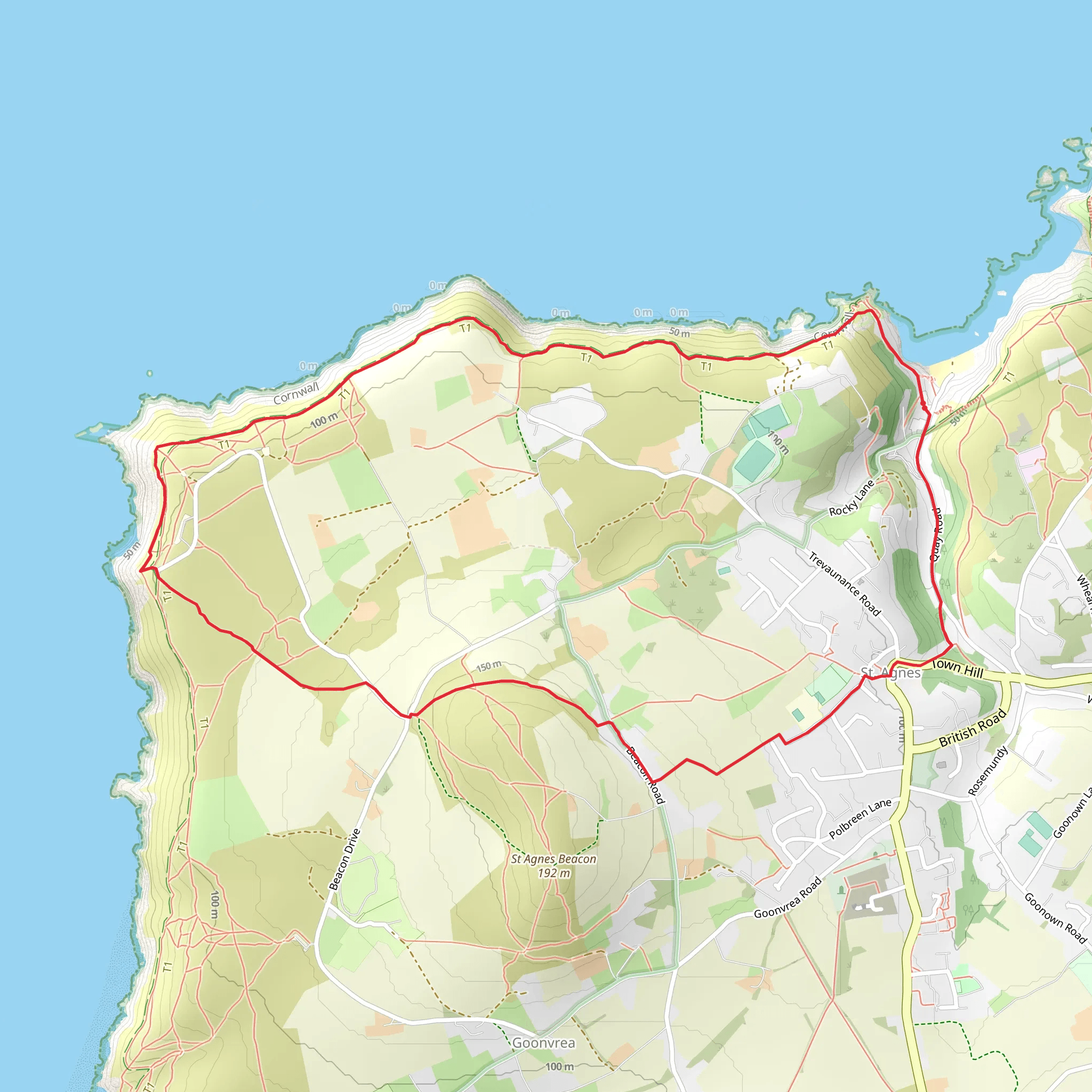 St Agnes Head Walk mobile static map