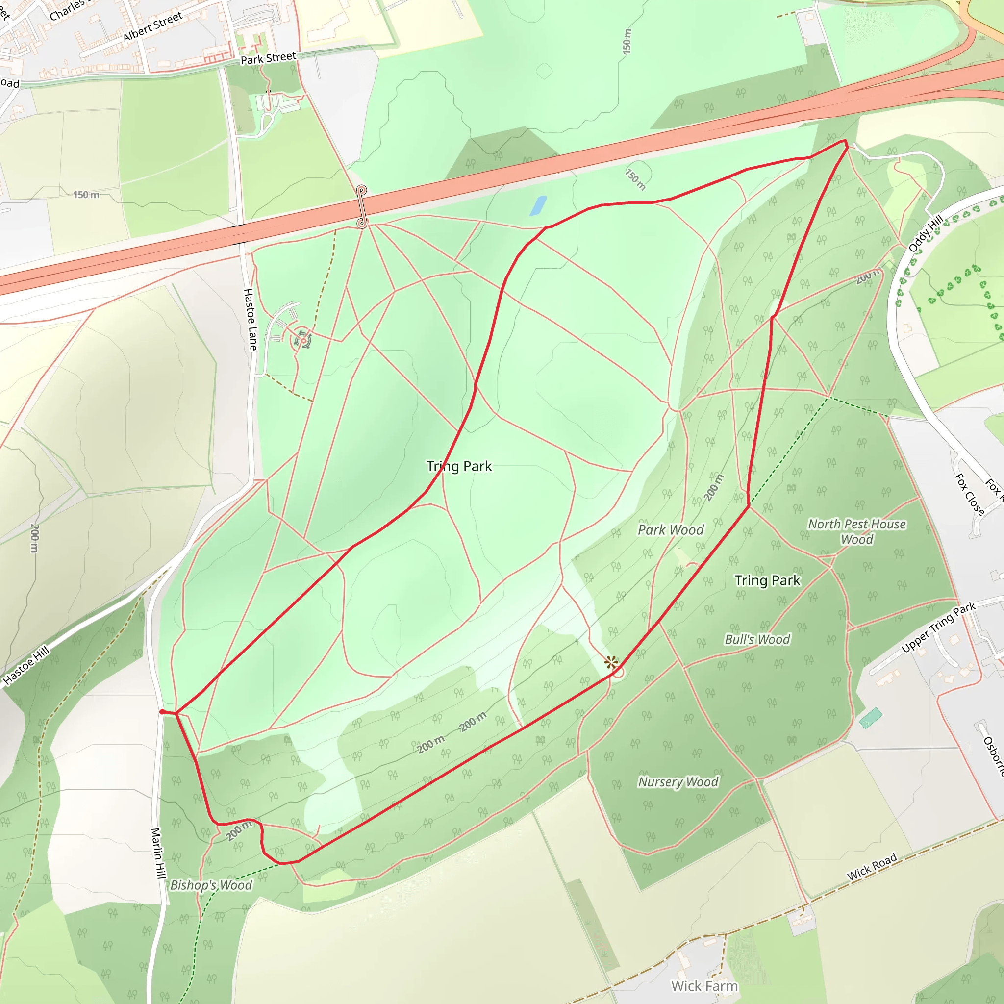 Tring Park Loop mobile static map