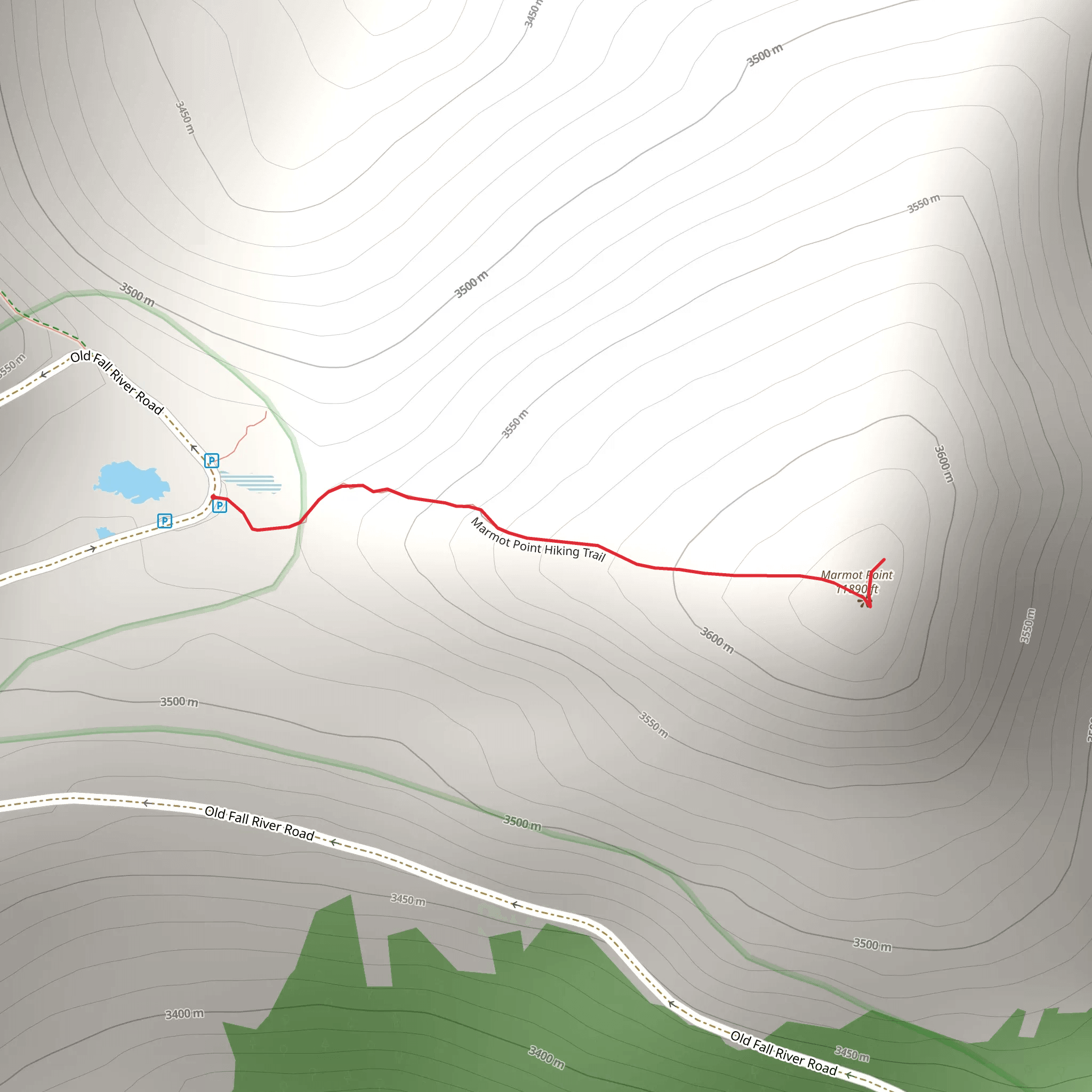 Marmot Point Hiking Trail mobile static map