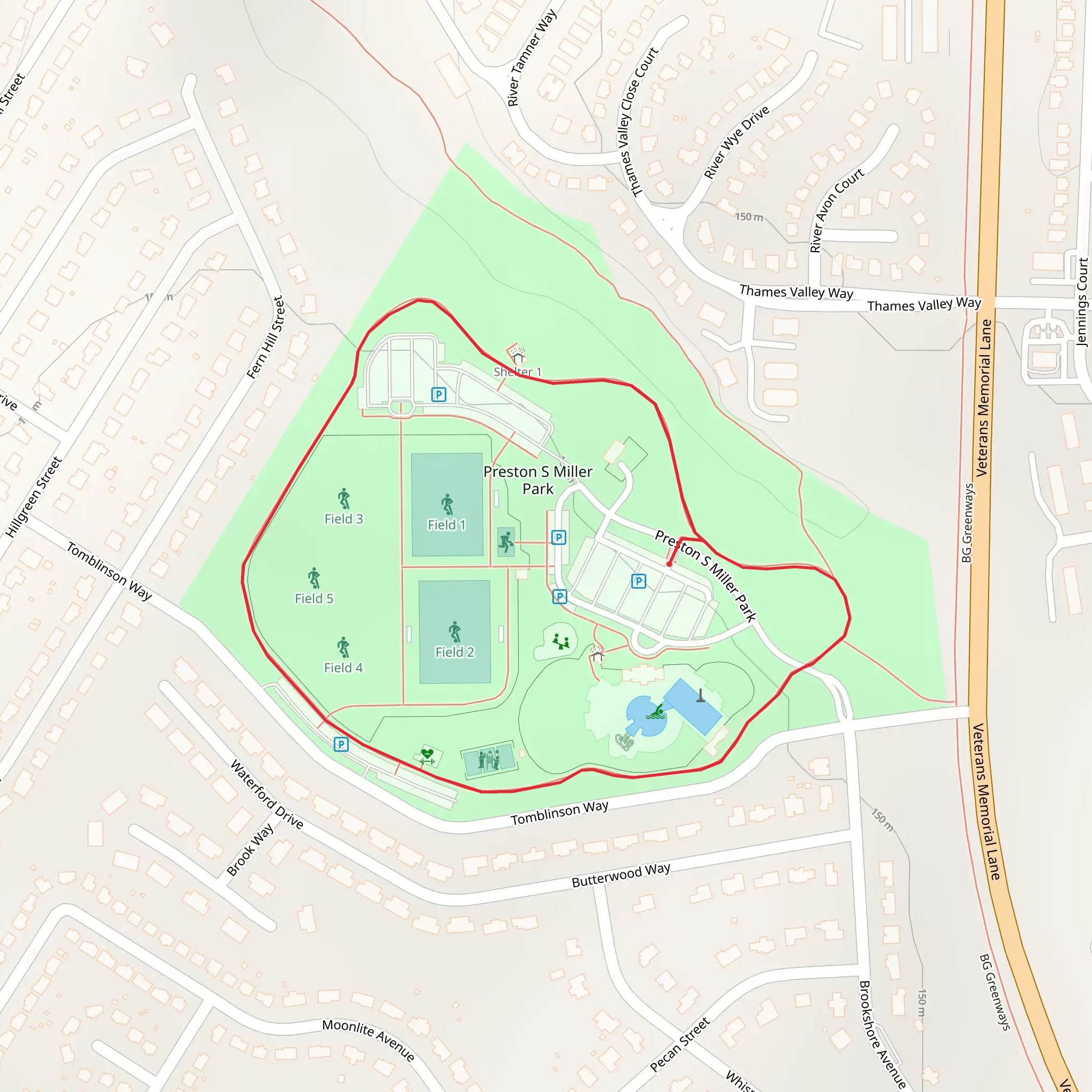 Preston S Miller Park Loop mobile static map