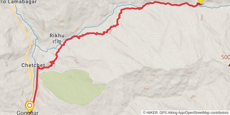Great Himalayan Trail stage 27 Map