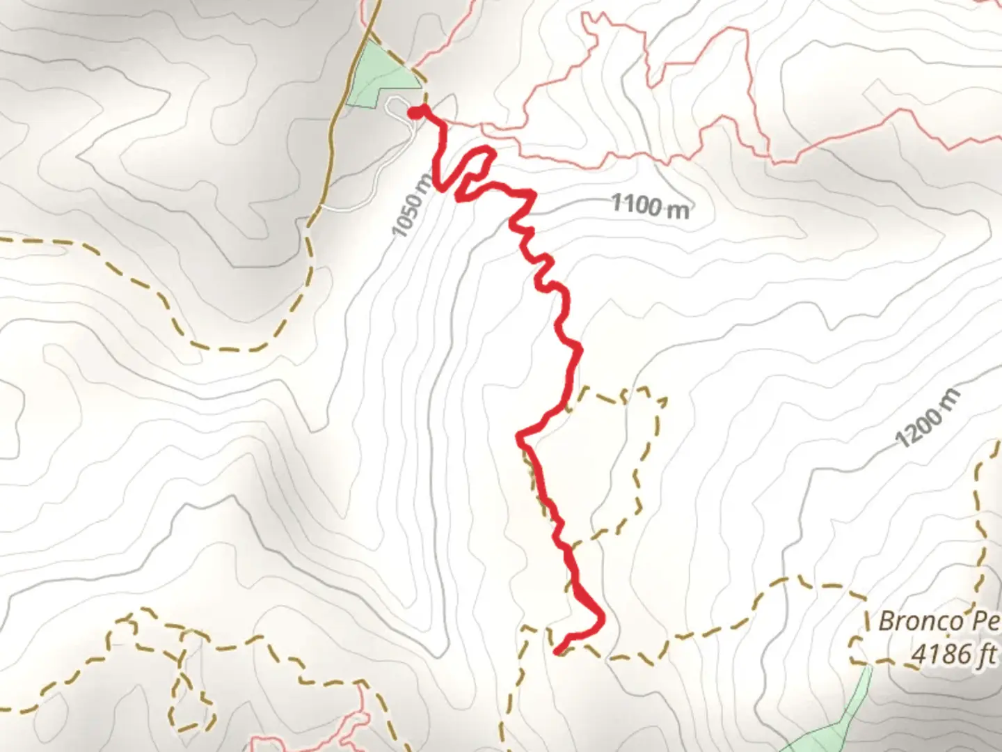 An image depicting the trail Bronco Peak Connector Trail and its surrounding area.