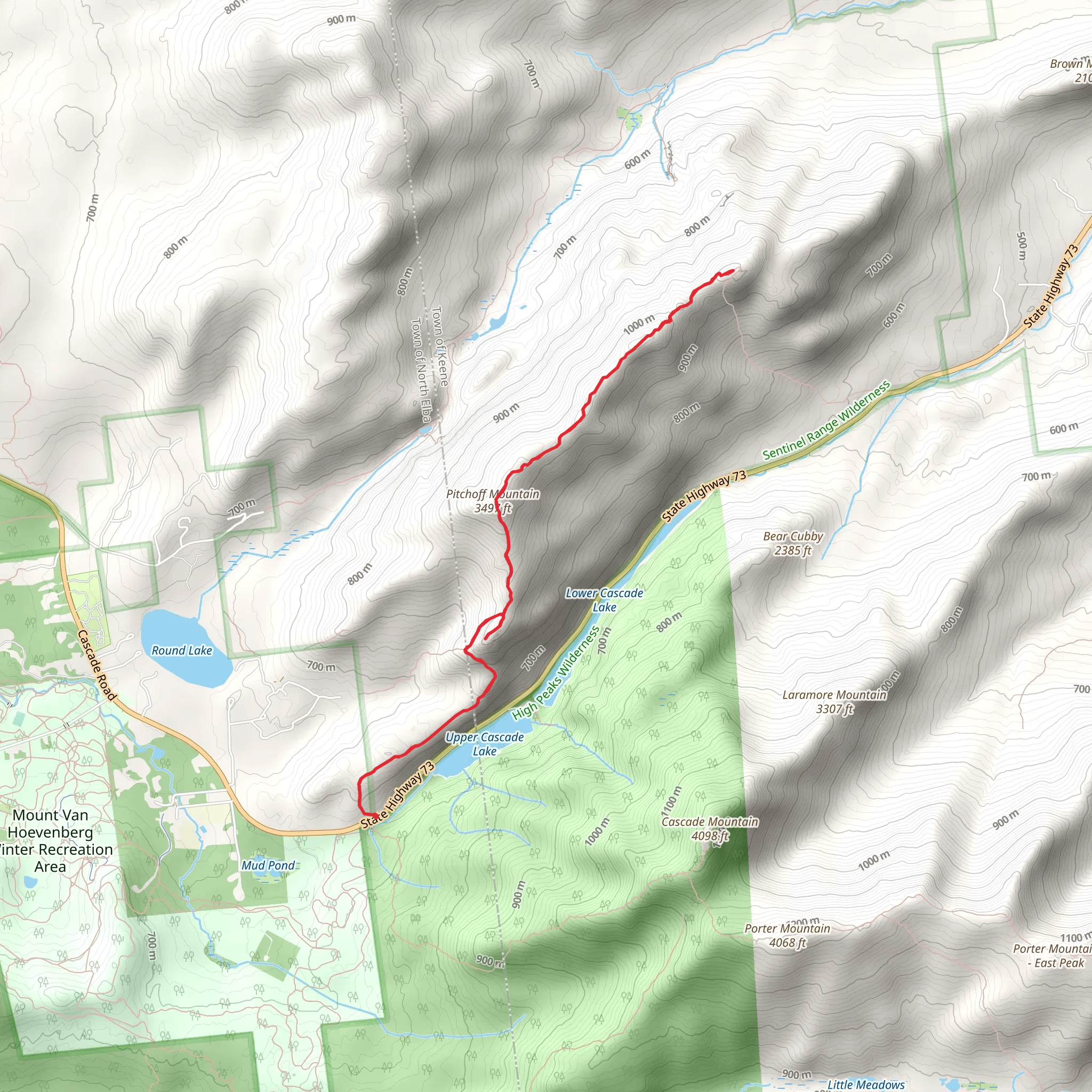 Pitchoff Mountain Trail mobile static map