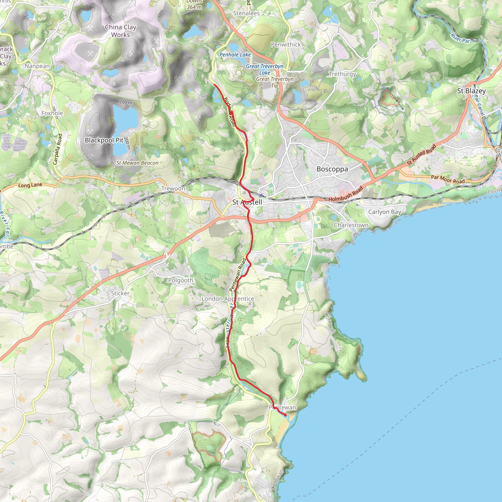 Wheal Martyn Trail mobile static map