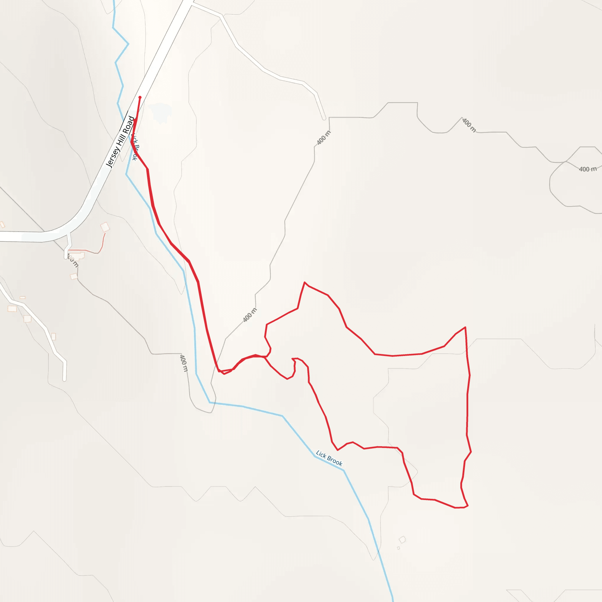 Lick Brook Loop mobile static map
