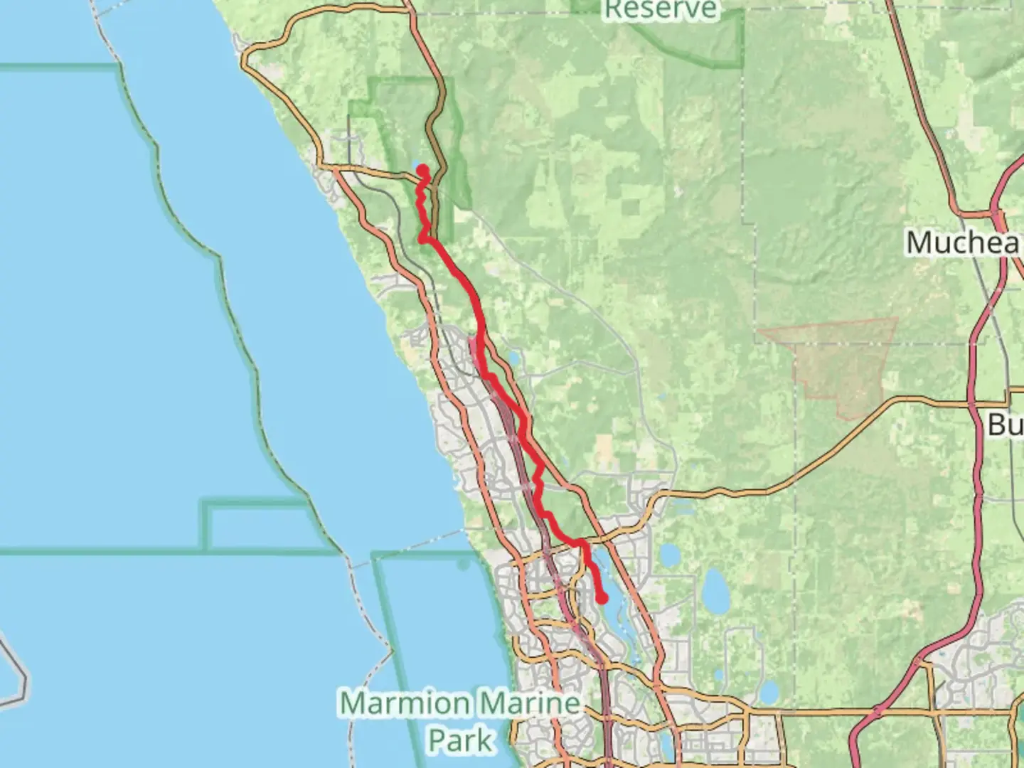 An image depicting the trail Yaberoo Budjara Heritage Trail and its surrounding area.