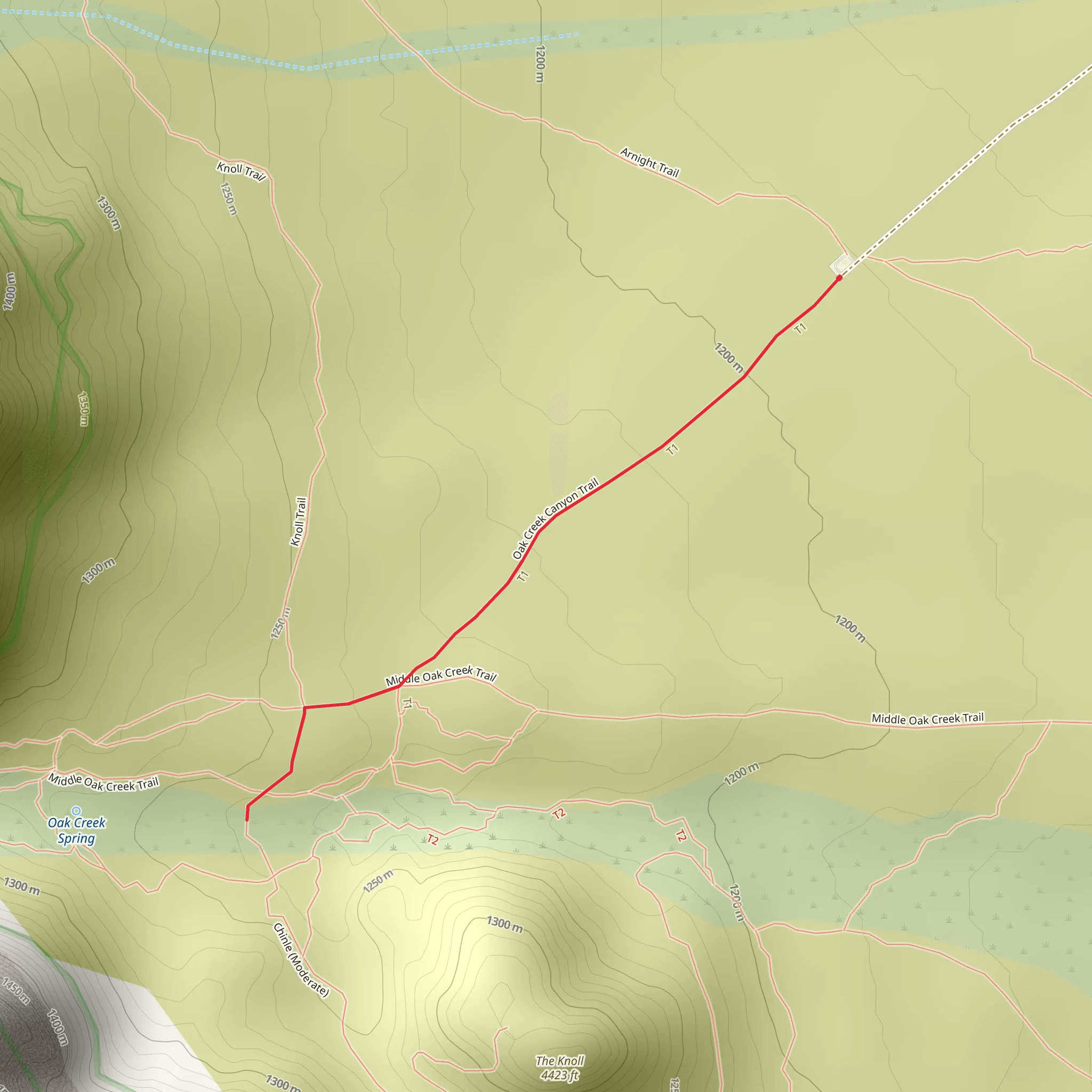North Oak Creek Canyon mobile static map