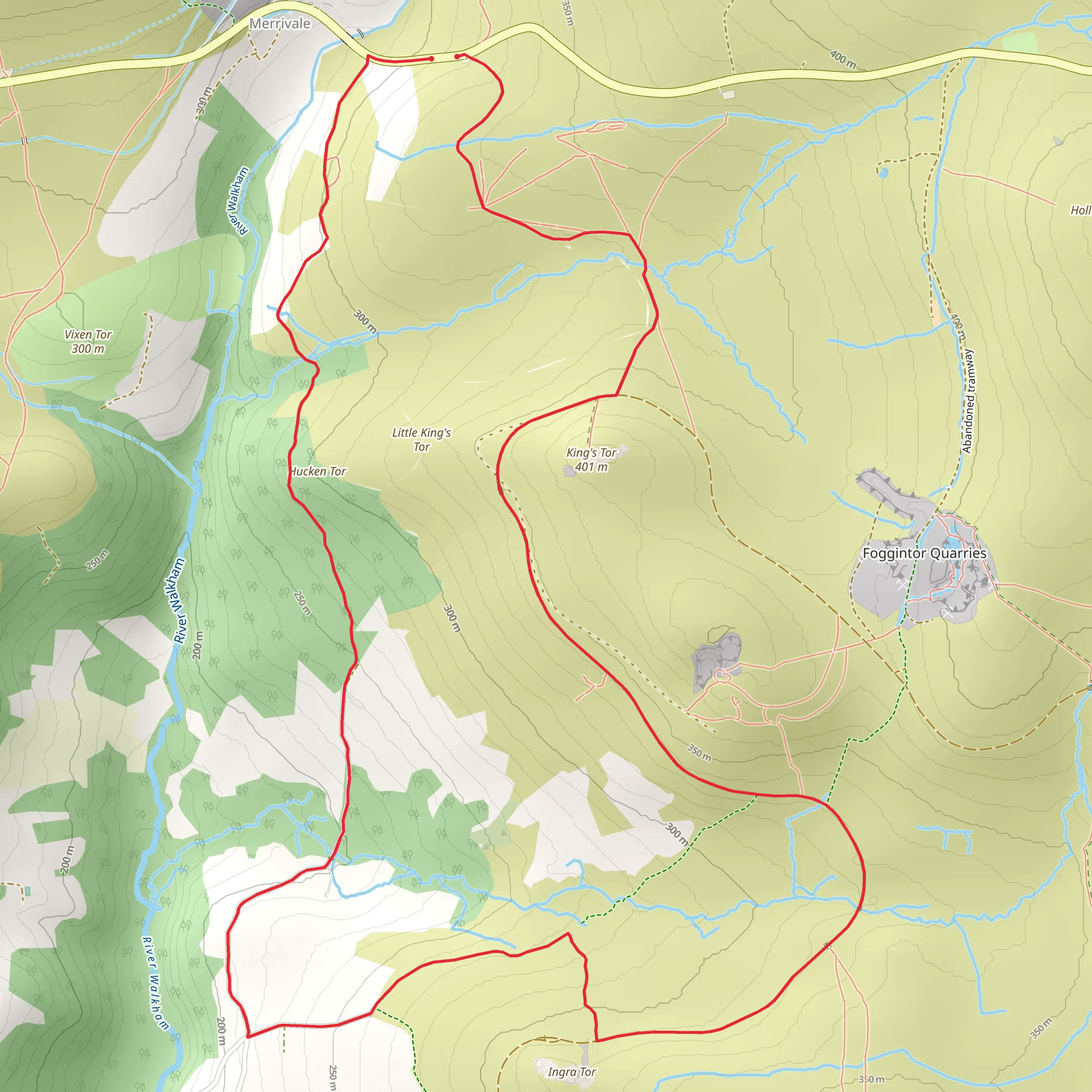 Hucken Tor Loop - Merrivale mobile static map