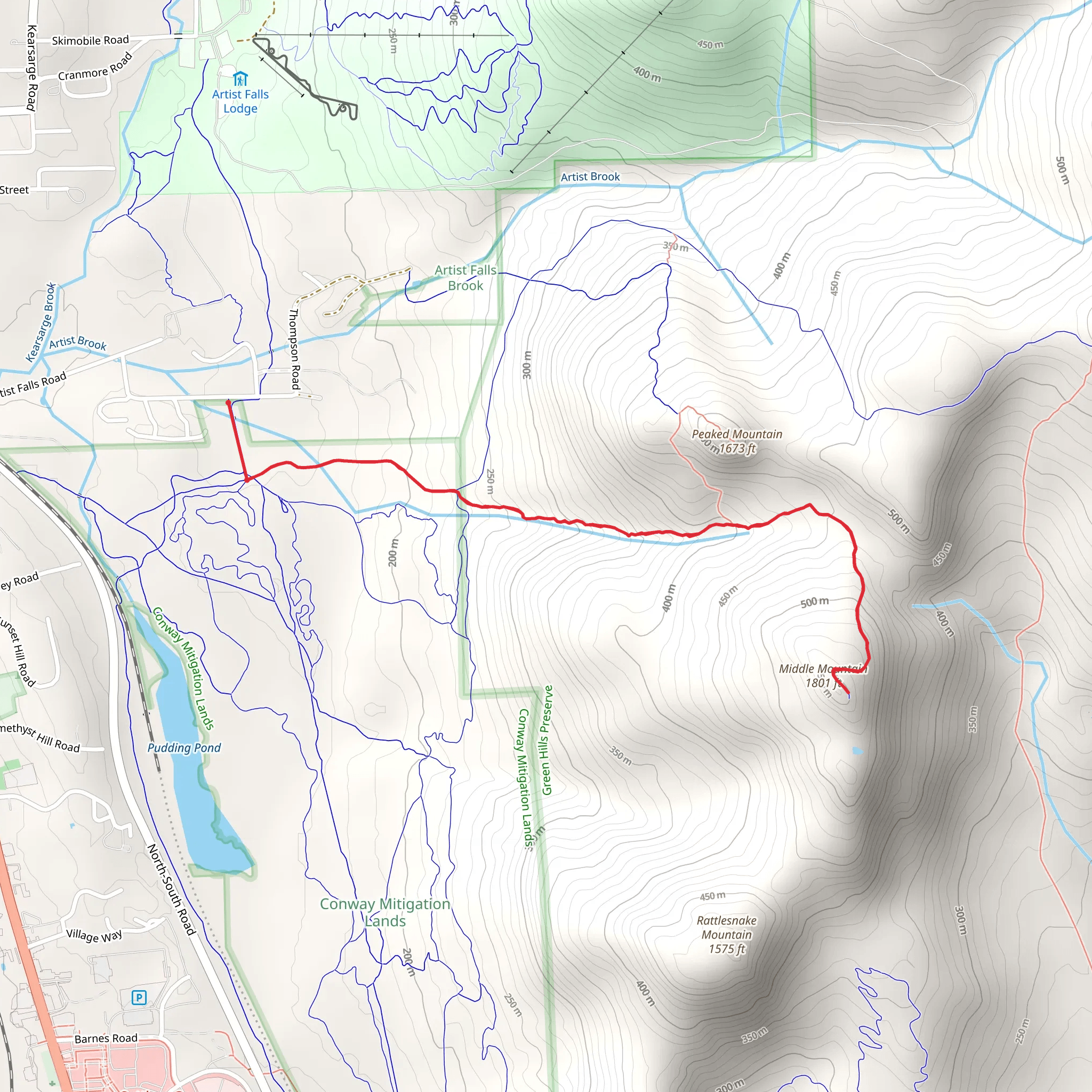 Middle Mountain from Thompson Road mobile static map