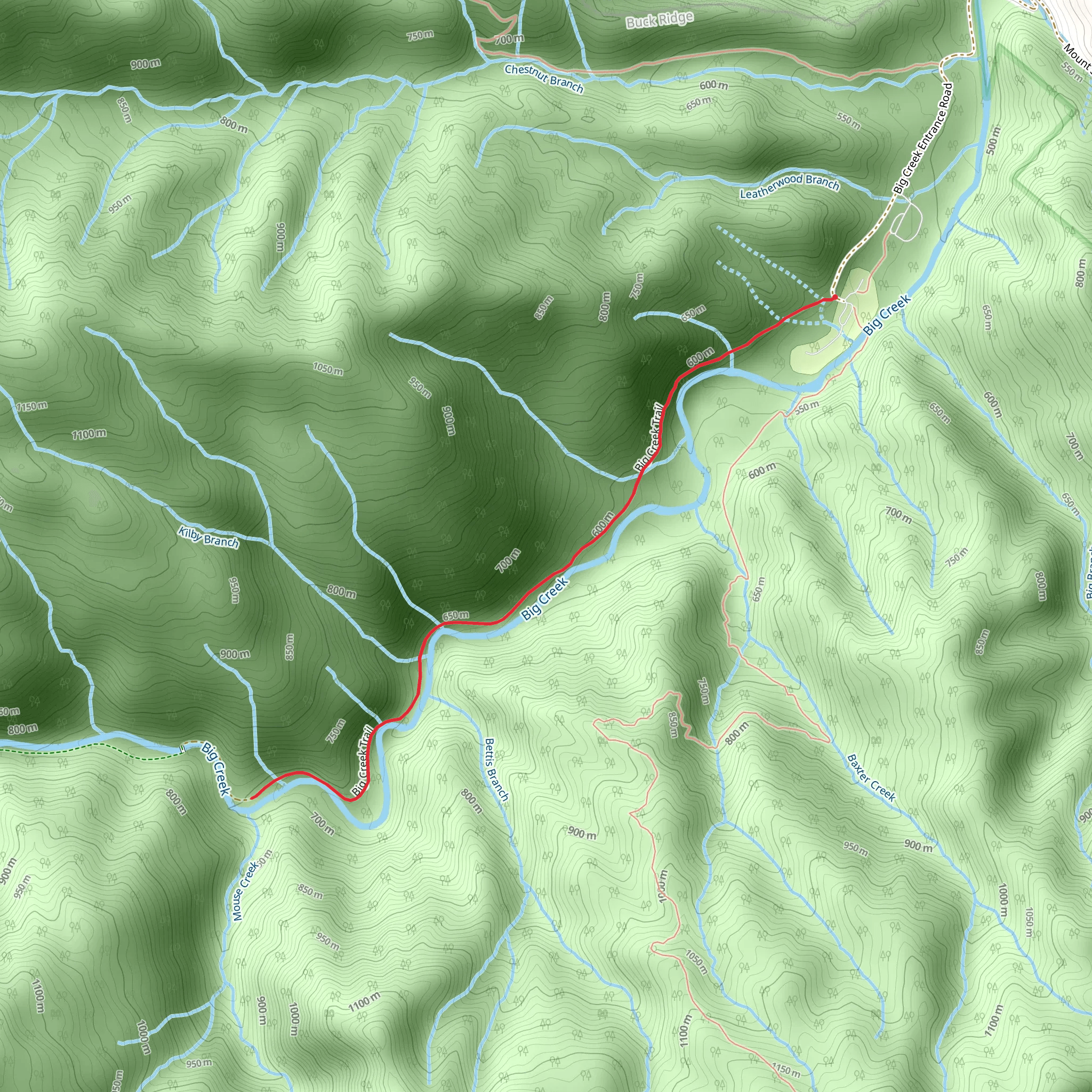 Big Creek Trail from Big Creek Entrance Road mobile static map