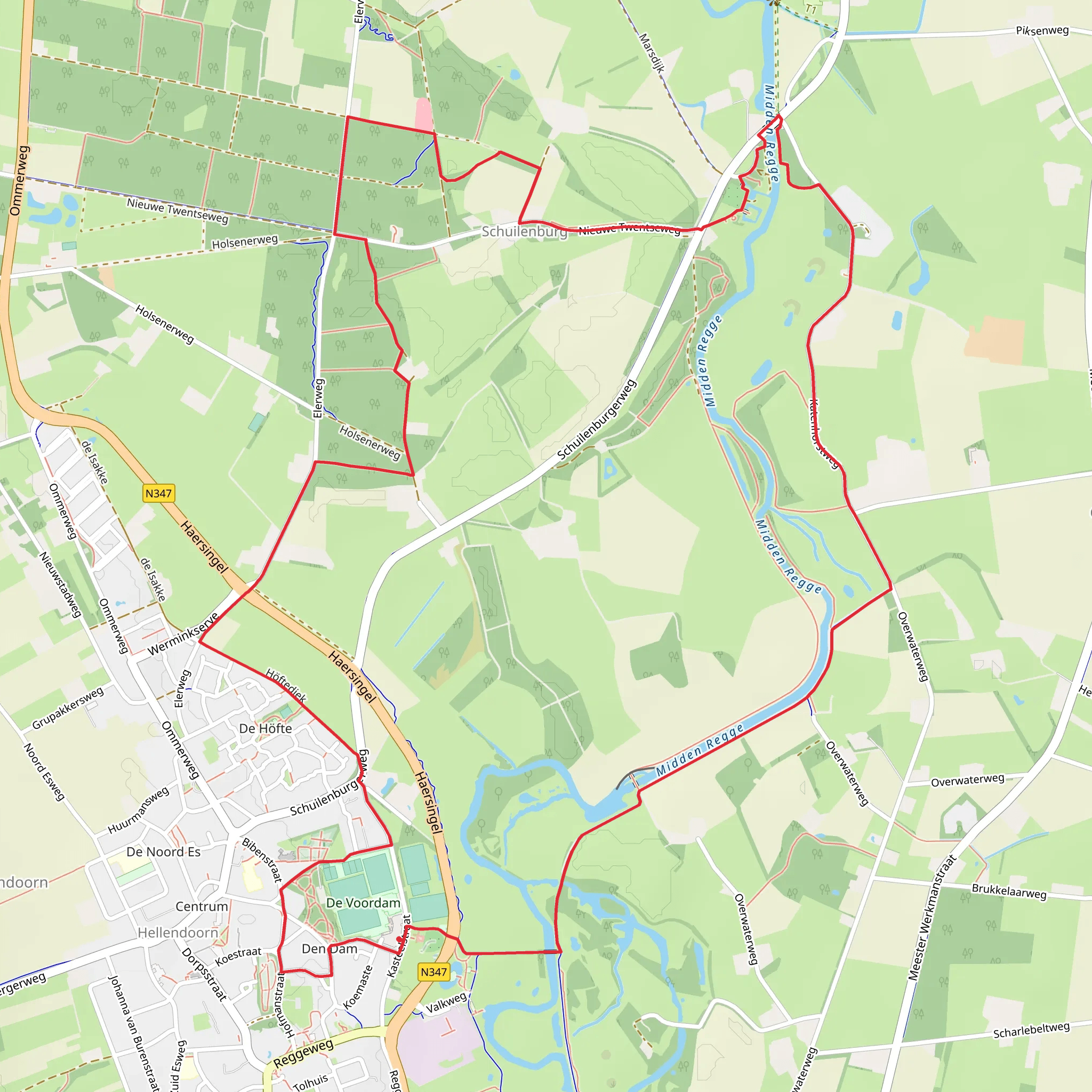 Reggepad and Overijssels Havezatenpad Loop mobile static map
