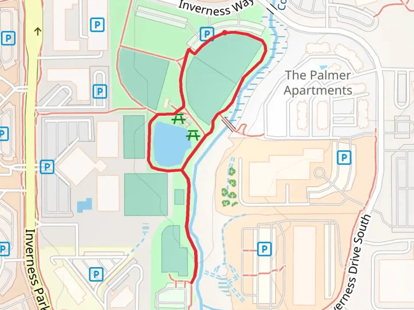 An image depicting the trail Cottonwood Creek Loop and its surrounding area.