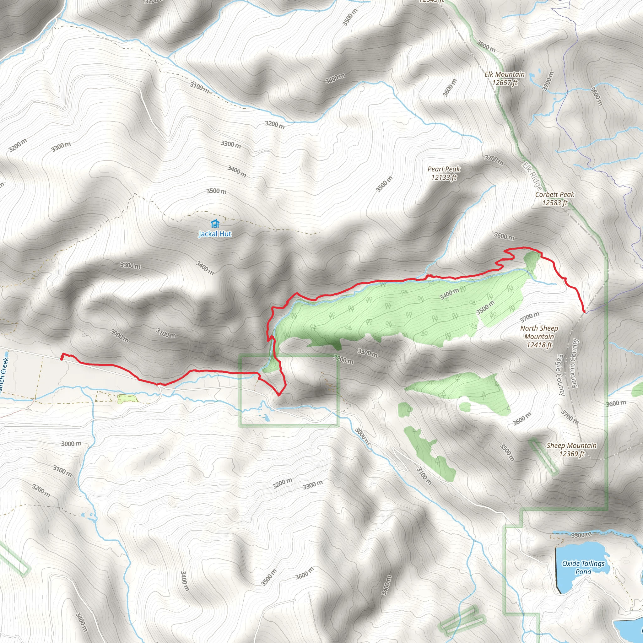 Colorado Trail from East Fork Eagle Road Out and Back mobile static map