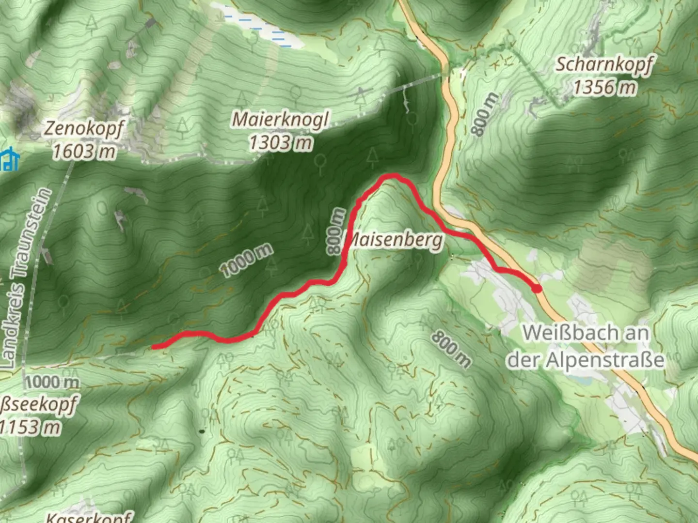 An image depicting the trail Bichler Alm Walk via Reiterweg and its surrounding area.
