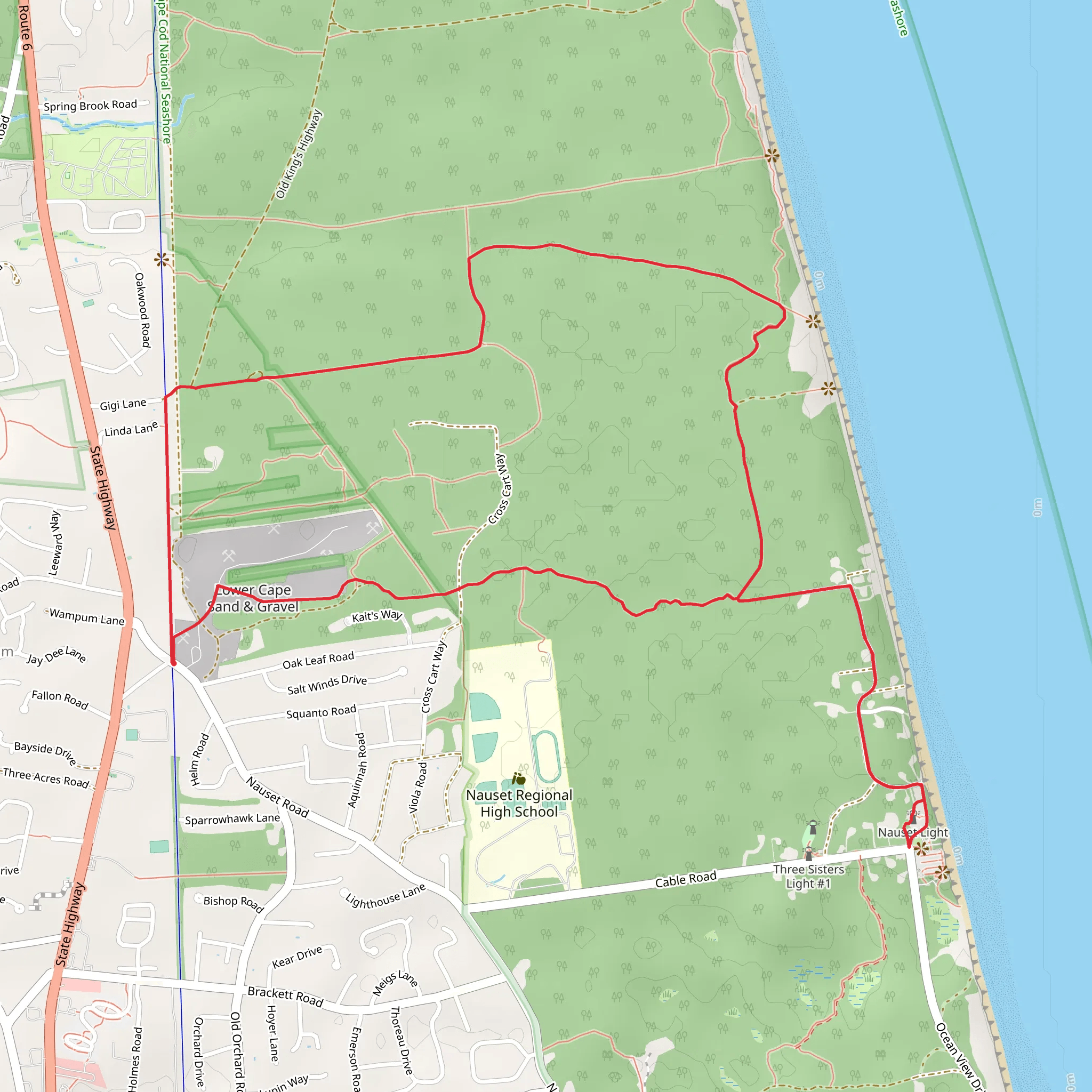 Three Sisters of Nauset Loop mobile static map