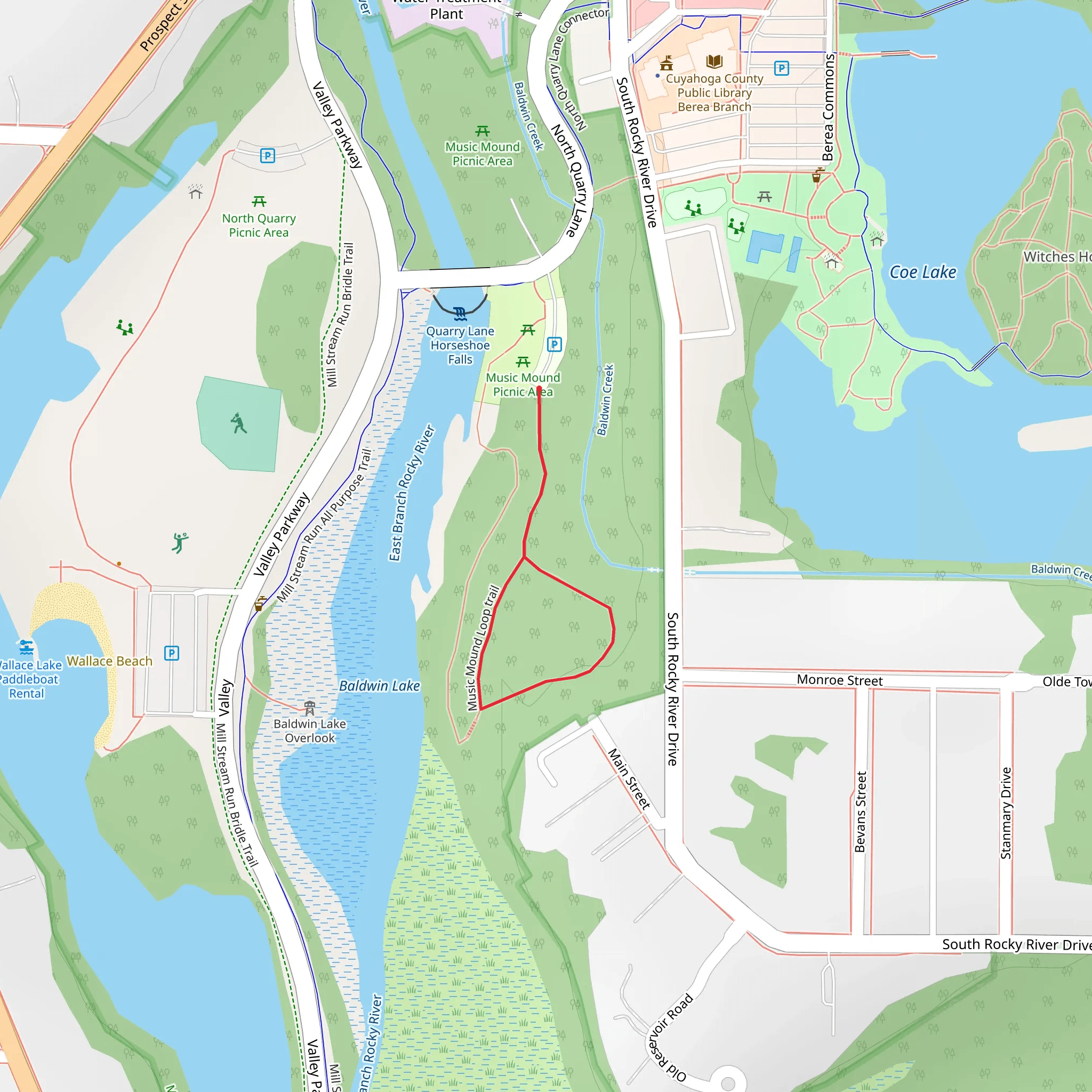 Music Mound Loop Trail mobile static map
