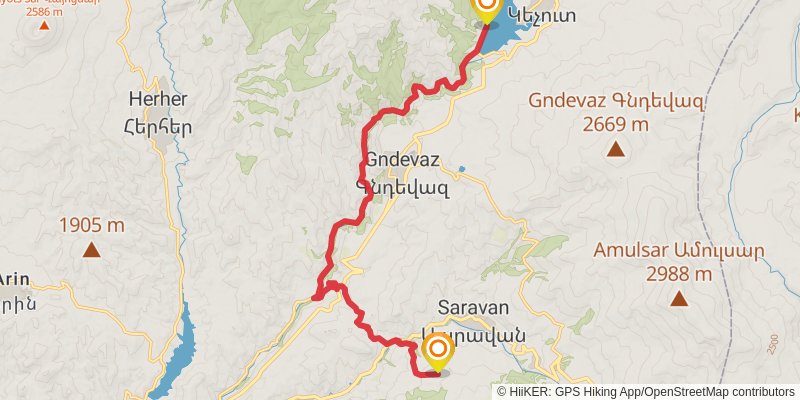 Transcaucasian Trail - Armenia stage 36 Map