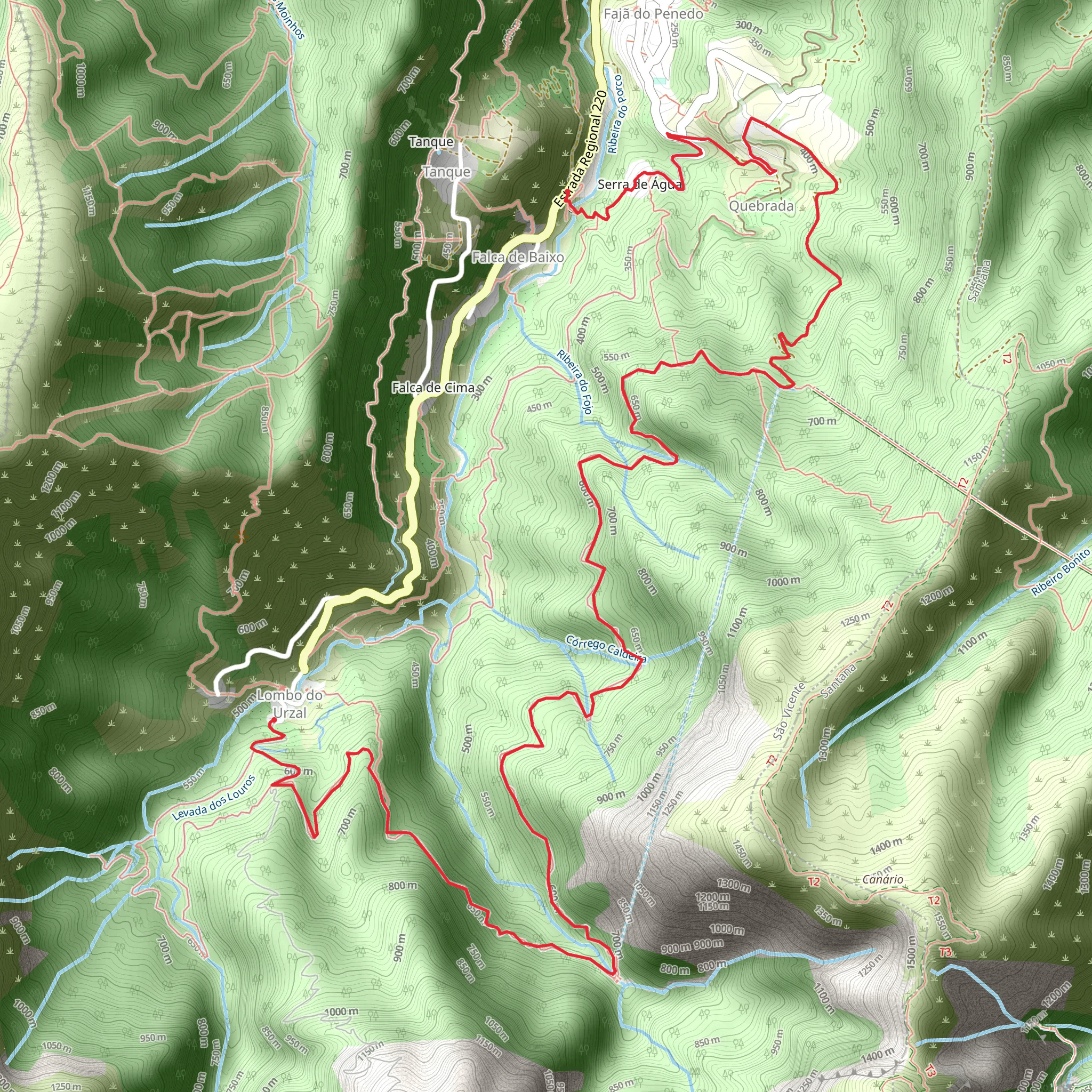 Levada dos Tornos Route mobile static map