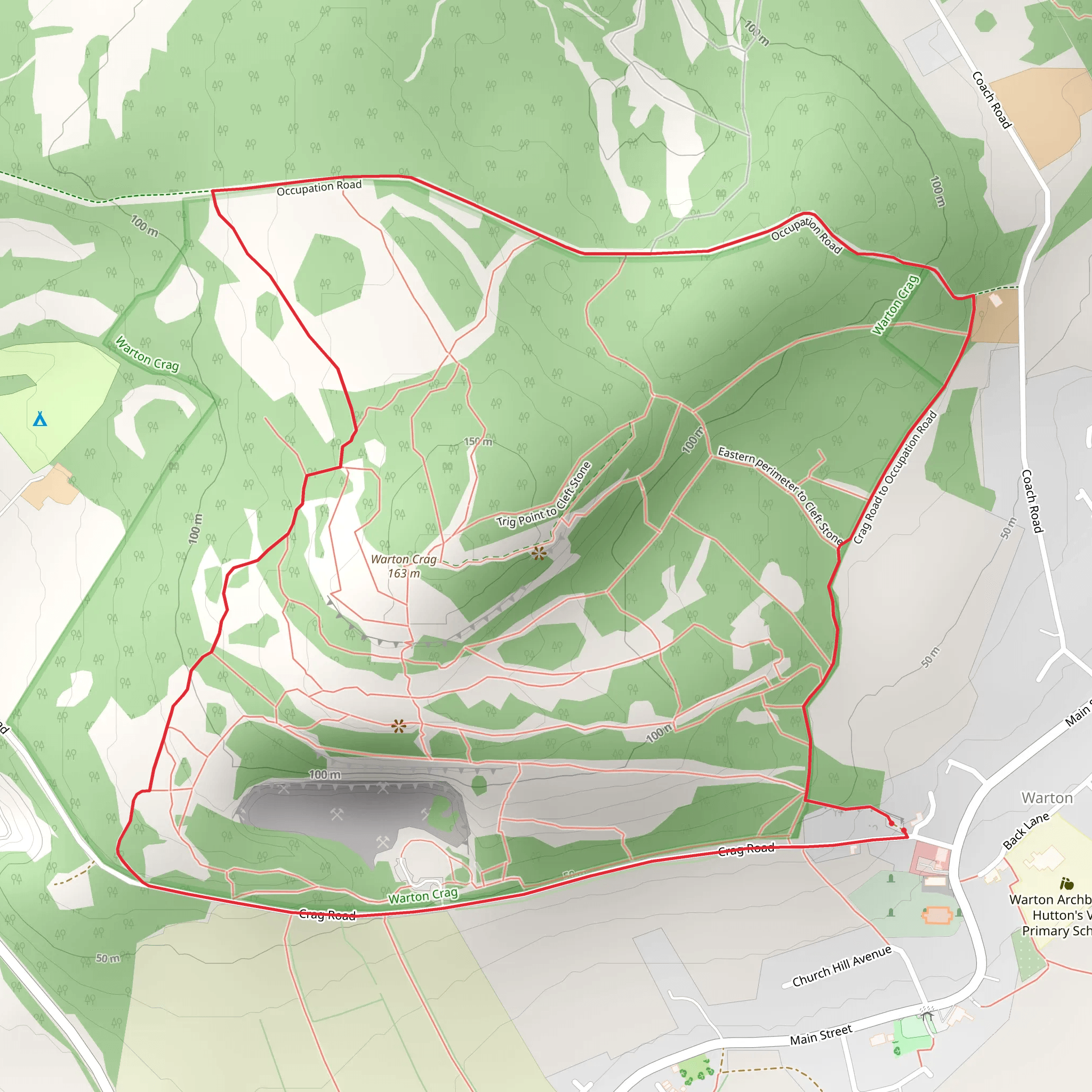 Warton Crag Loop Walk mobile static map