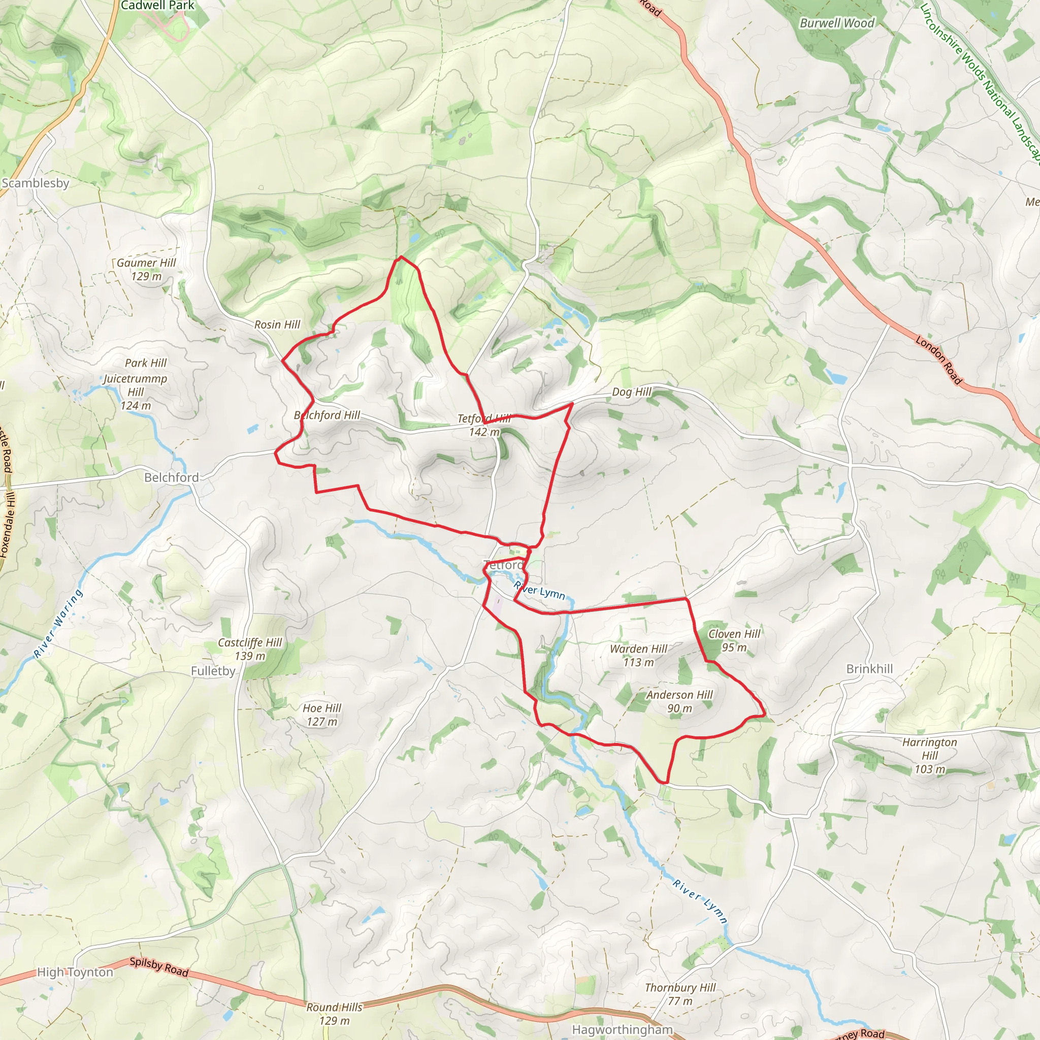 Little London - Oxcombe and Bag Enderby Loop mobile static map