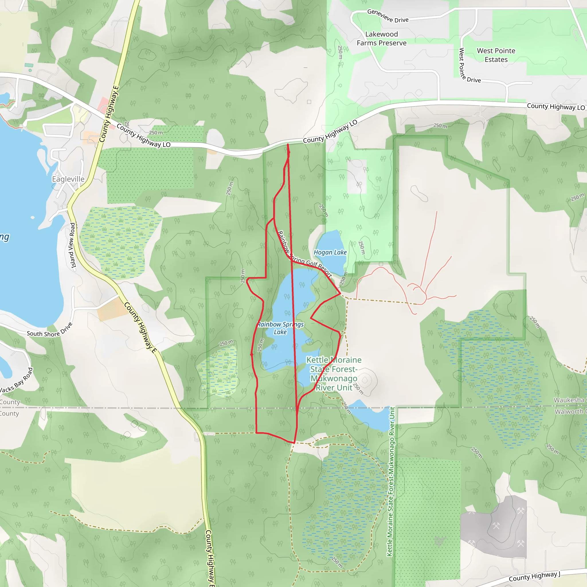 Rainbow Spring Lake Loop mobile static map