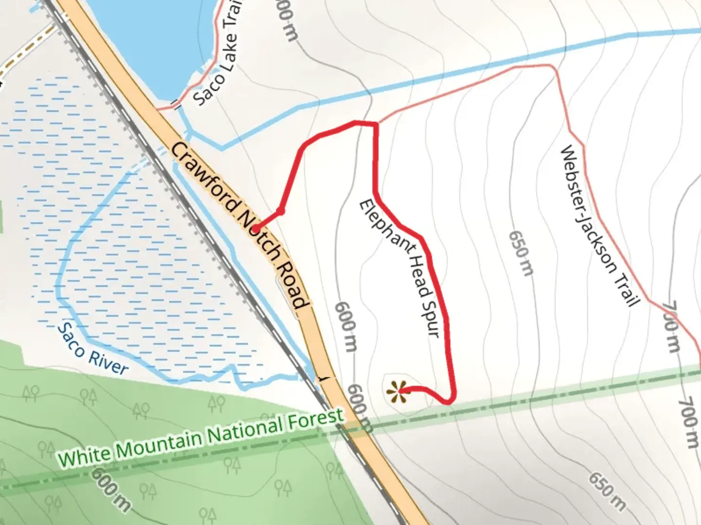 An image depicting the trail Elephant Head Spur Trail and its surrounding area.