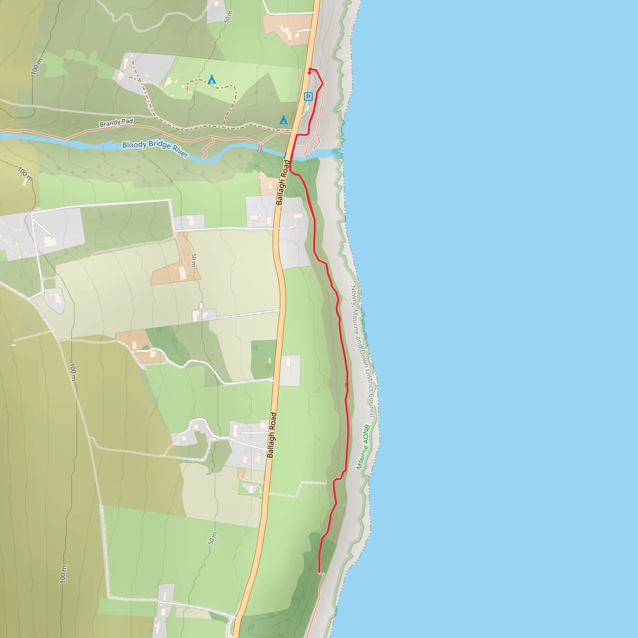 Bloody Bridge Coastal Route mobile static map