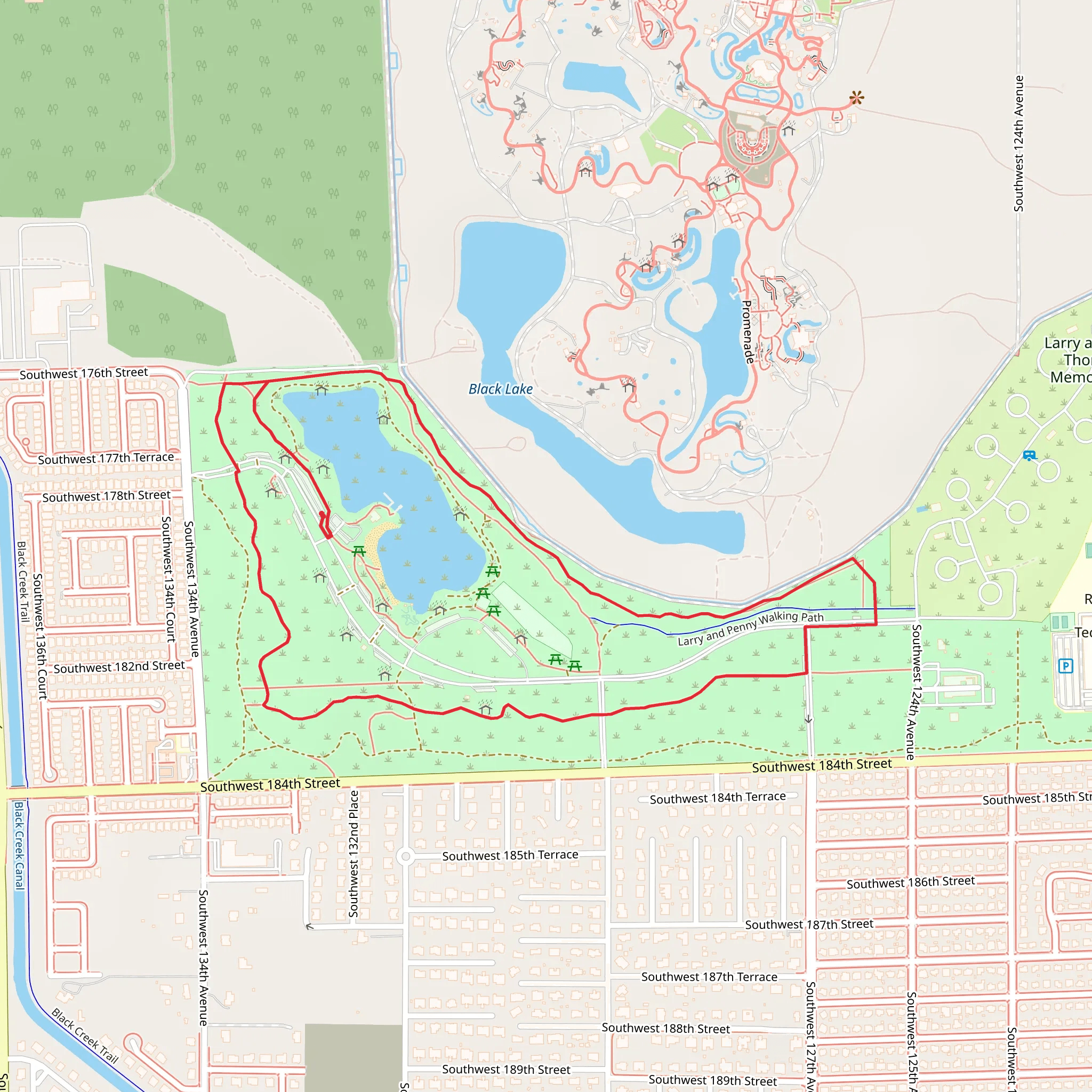 Larry and Penny Thompson Park Loop mobile static map