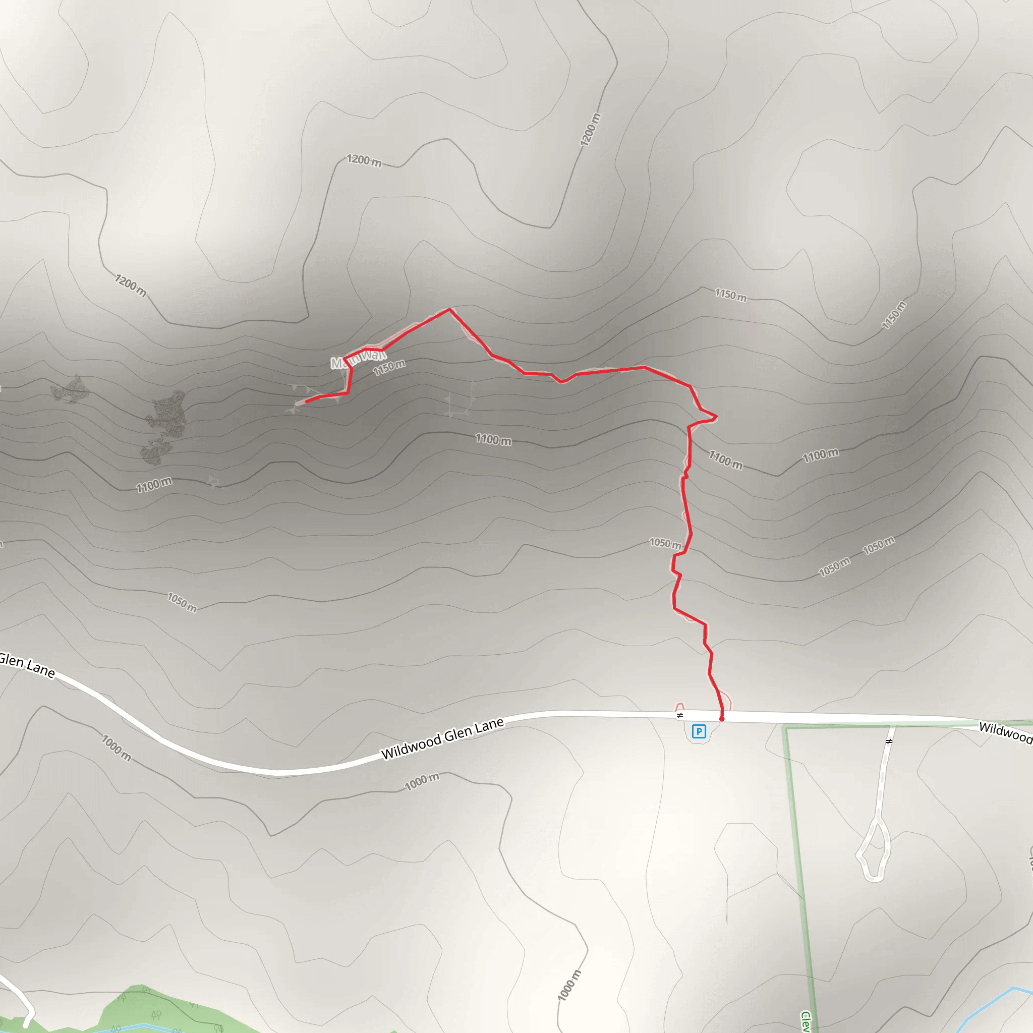 Climbers Approach Trail mobile static map