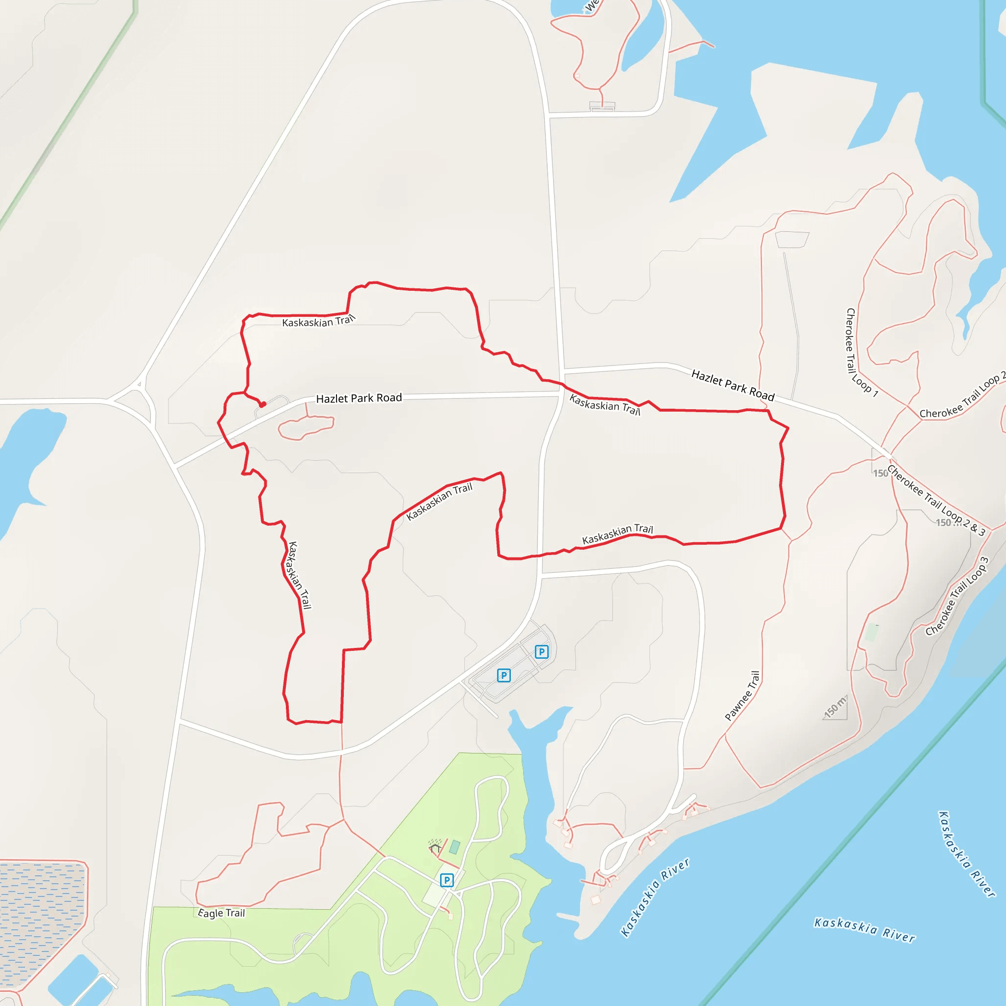Kaskaskian Loop Trail mobile static map