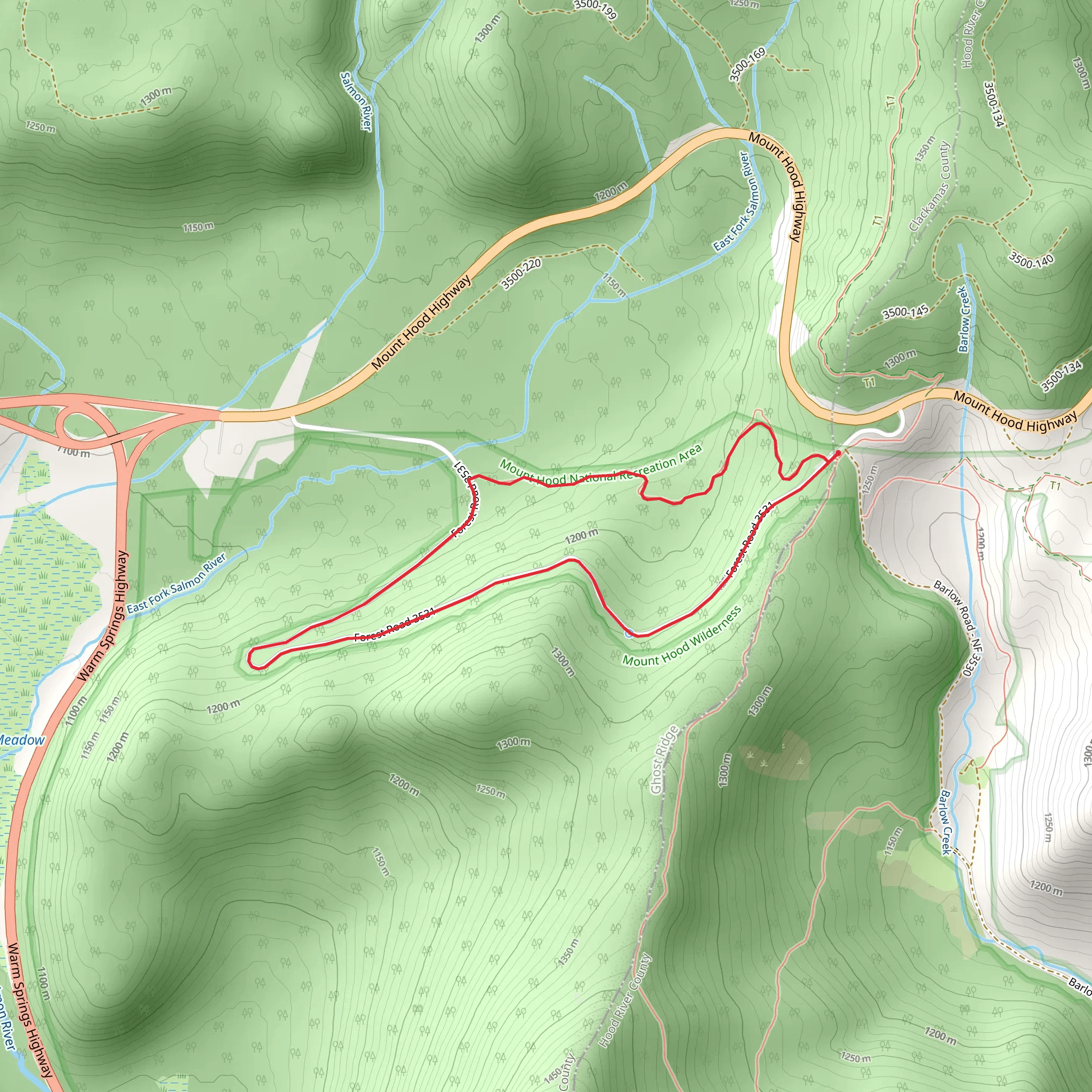 Barlow Pass Loop mobile static map