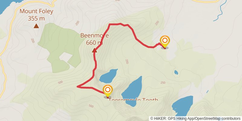 Teeromoyle Mountain and Been Hill Loop stage 2 Map