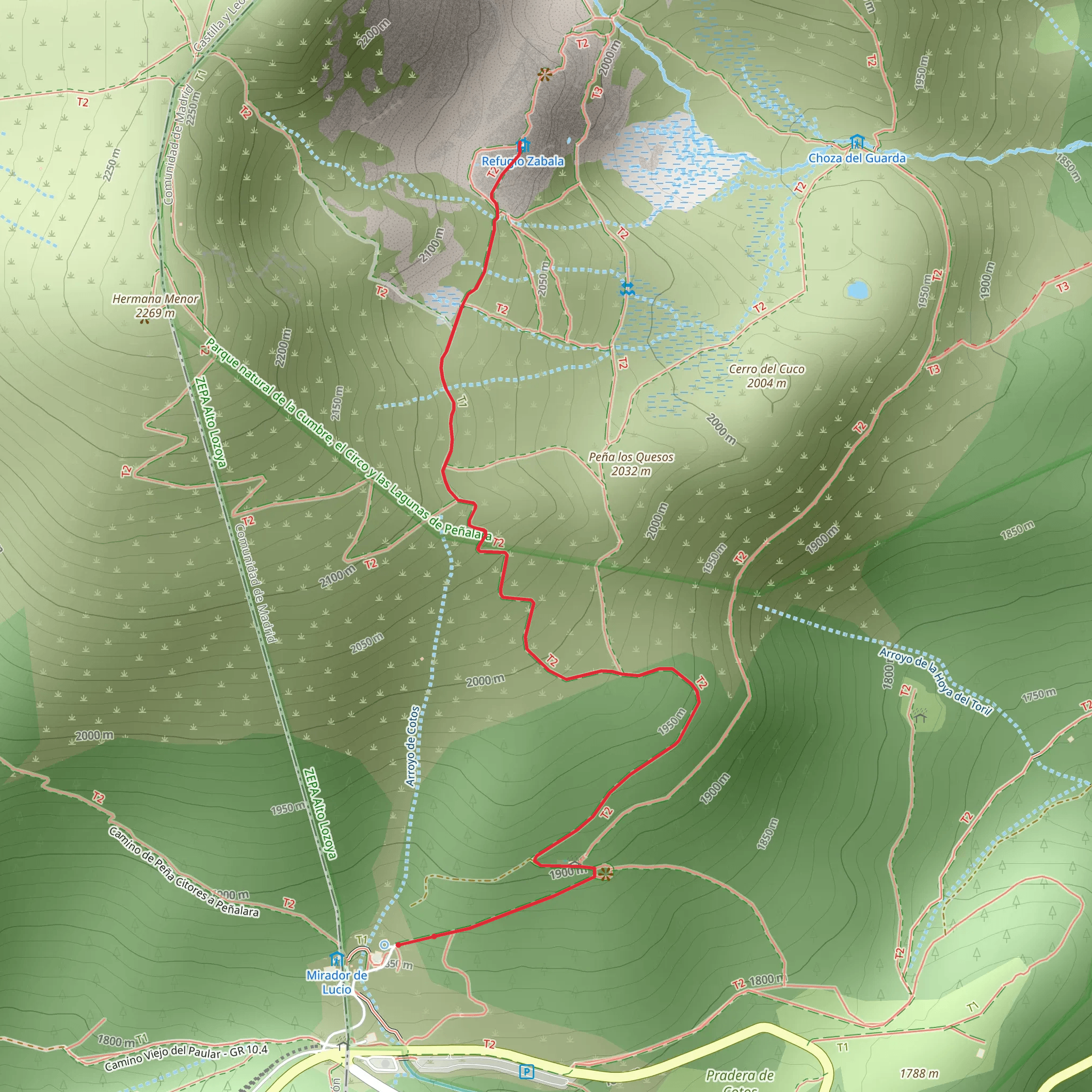 Los Cotos to the Zabala Refuge mobile static map
