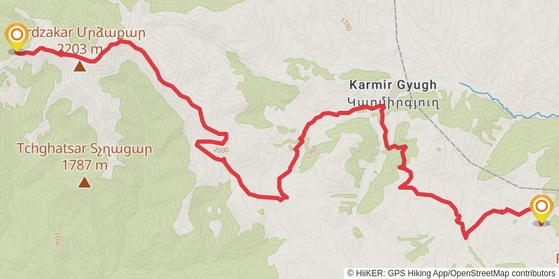 Transcaucasian Trail - Armenia stage 11 Map